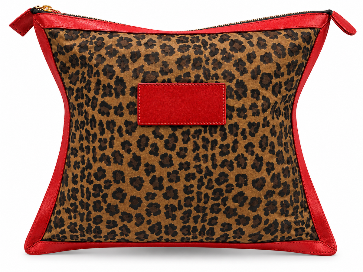Fendi Leopard Print Oversized Clutch/ Pouch Bag