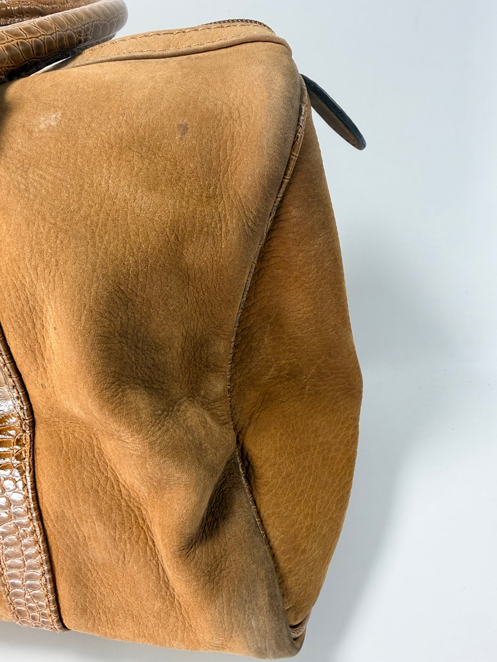 Fendi Suede Boston Bag