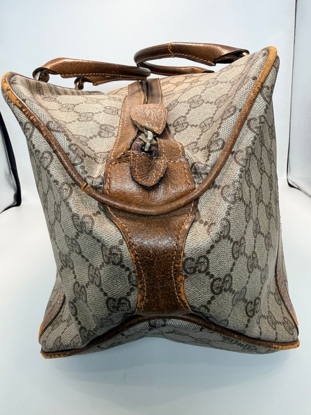 Gucci Vintage Travel Bag – Brown Leather & Monogram