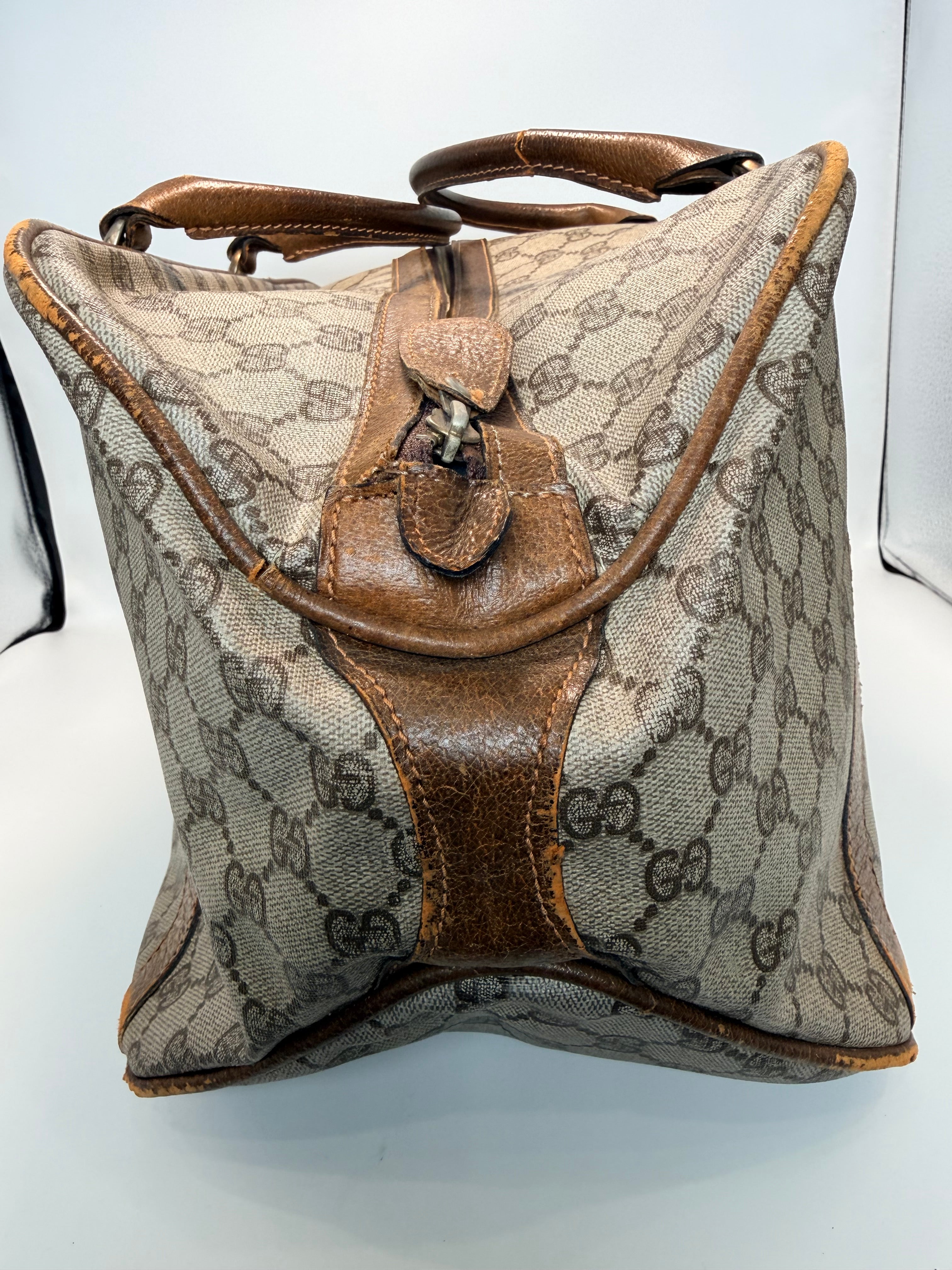 Gucci Vintage Travel Bag – Brown Leather & Monogram
