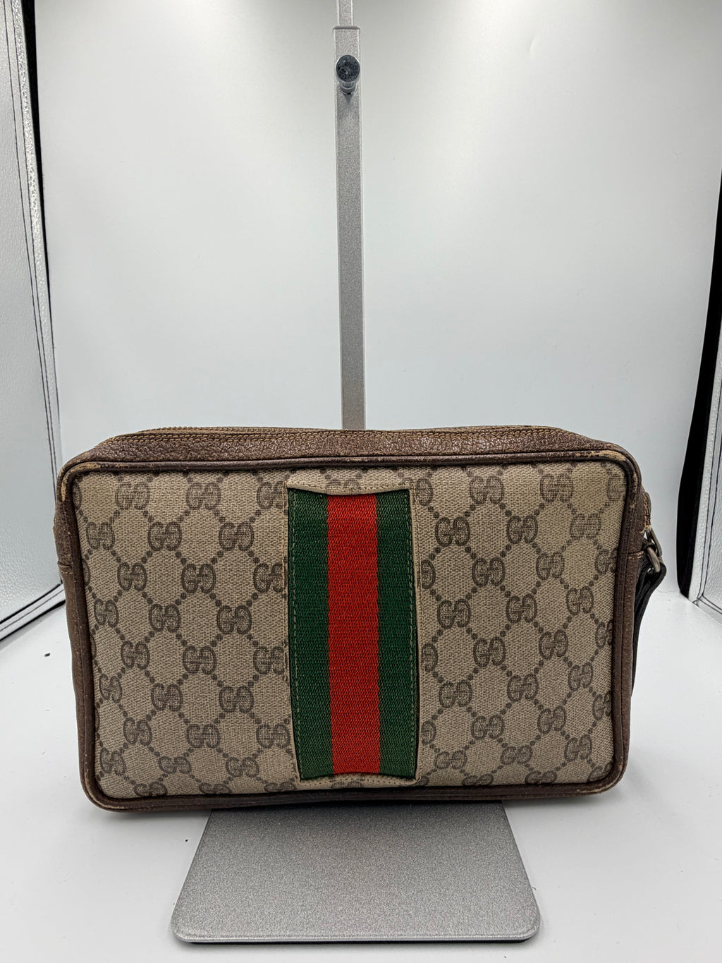 Gucci GG Supreme Web Wristlet Clutch