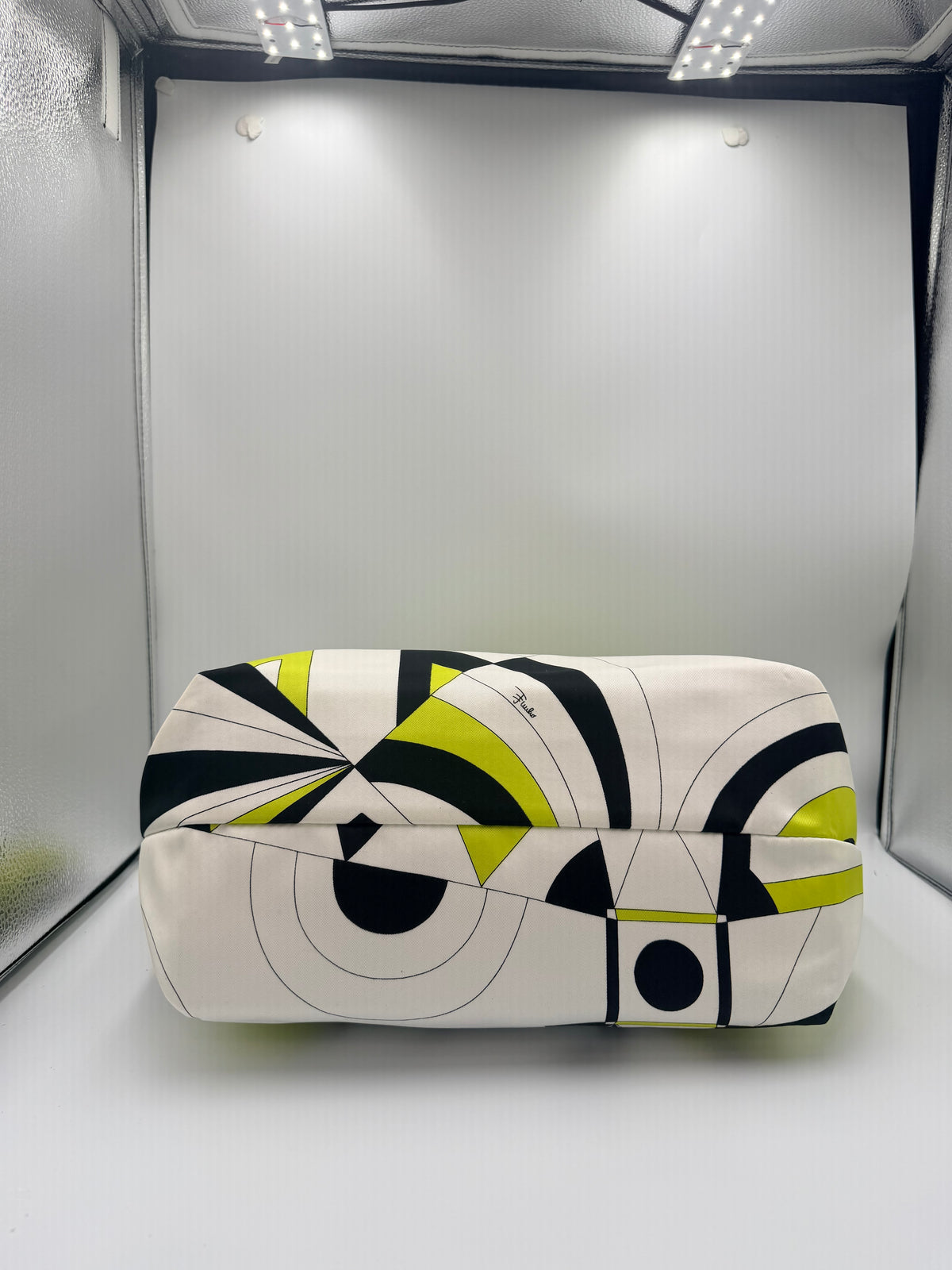 Emilio Pucci Signature Print Large Tote – Lime Green / Black / White