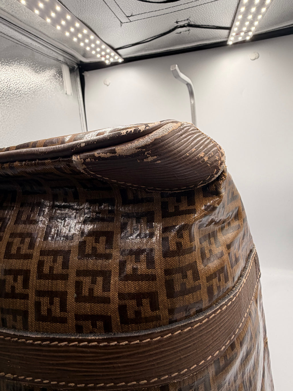Fendi Zucca Coated Canvas Boston Bag/ Travel Bag