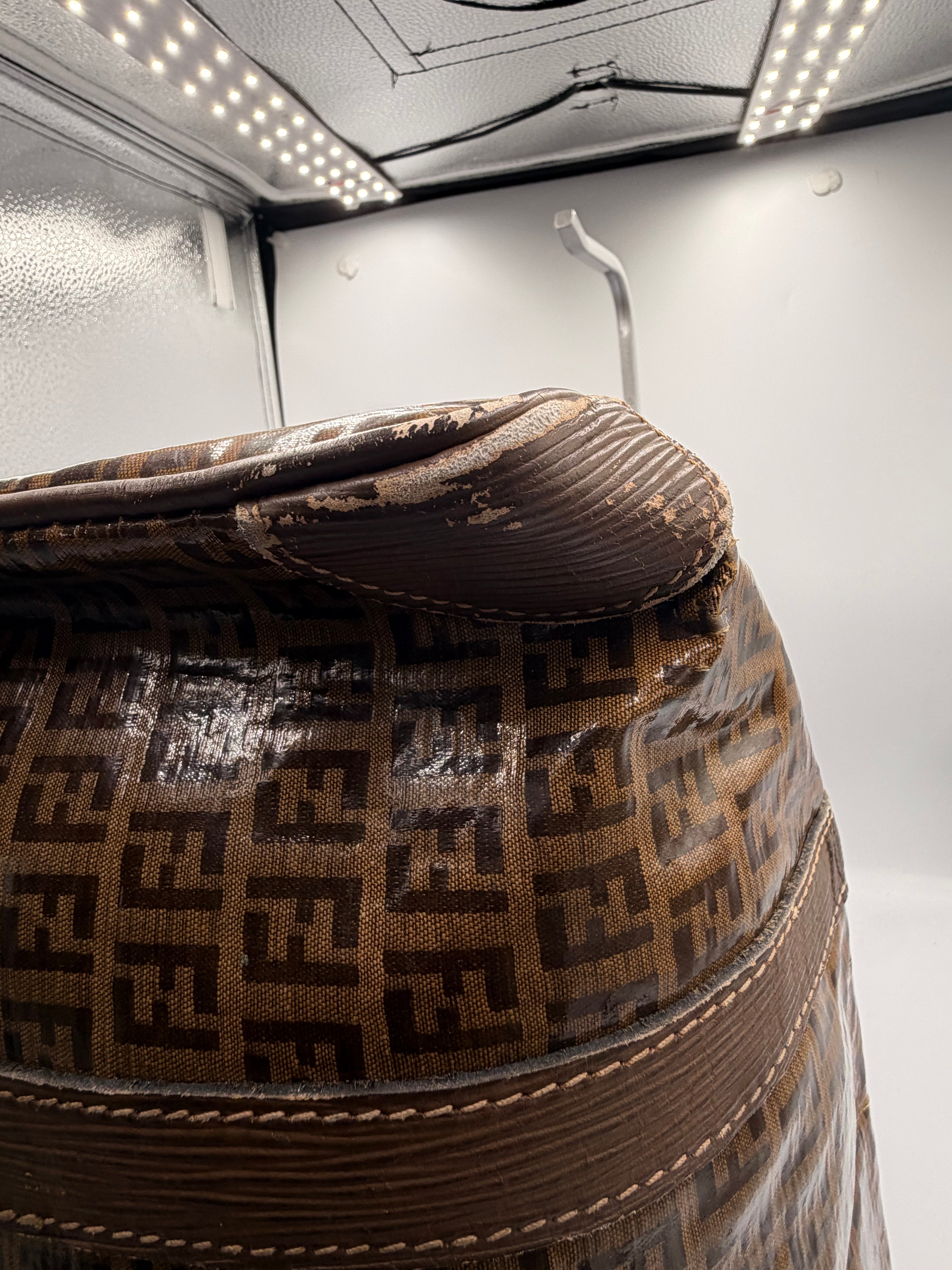 Fendi Zucca Coated Canvas Boston Bag/ Travel Bag