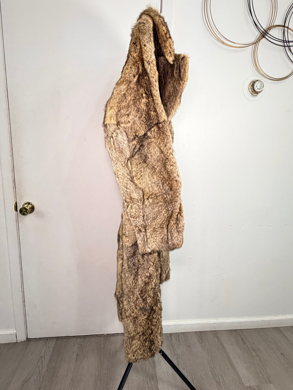 Vintage Marmot Fur Coat – Natural Tawny Brown (Large)