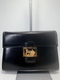 Celine Black Leather Horse Carriage Clutch