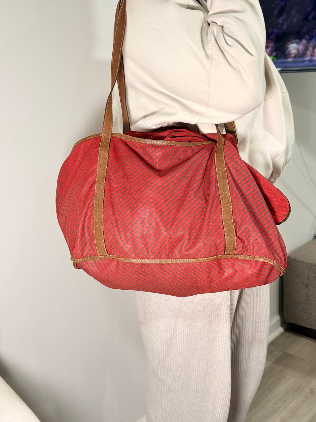 GUCCI Vintage Nylon Duffle Bag with Mini Pouch