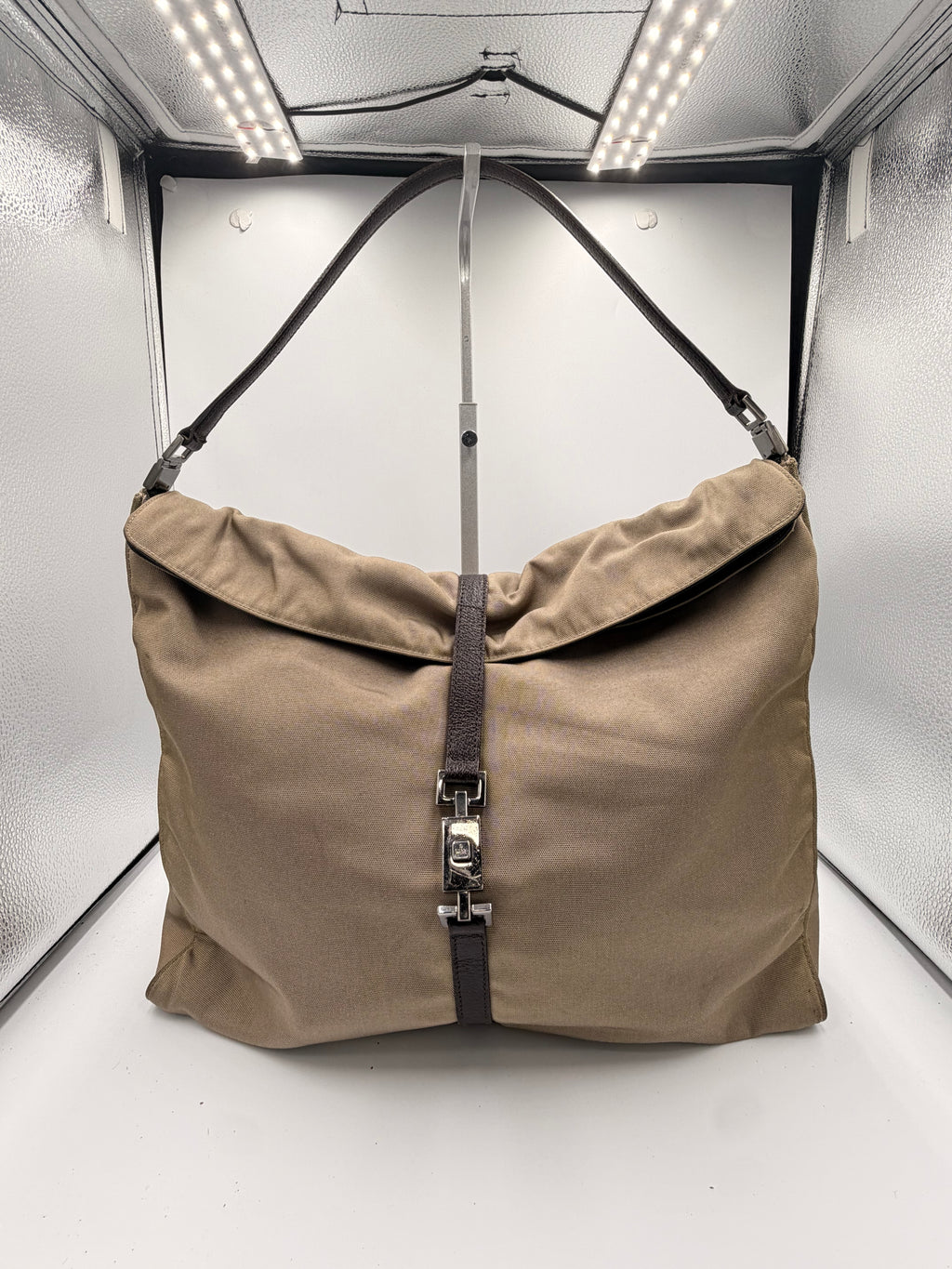 Gucci Jackie Canvas Hobo Shoulder Bag