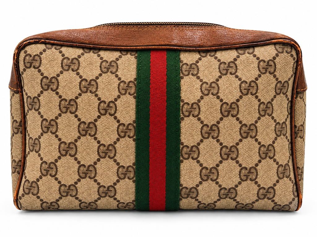Gucci GG Supreme Web Stripe Cosmetic Bag