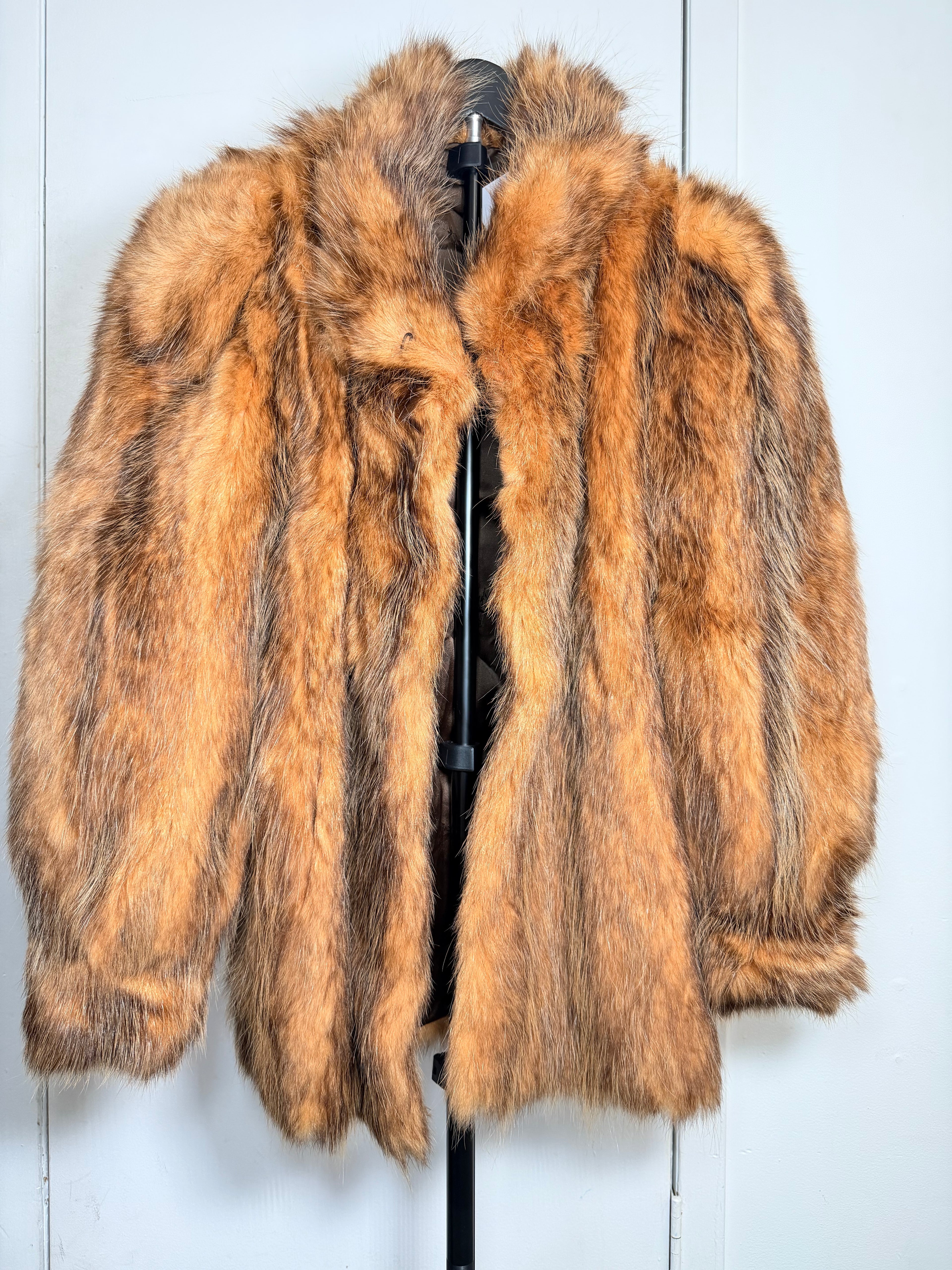 Vintage Golden Brown Raccoon Fur Coat – Large 038