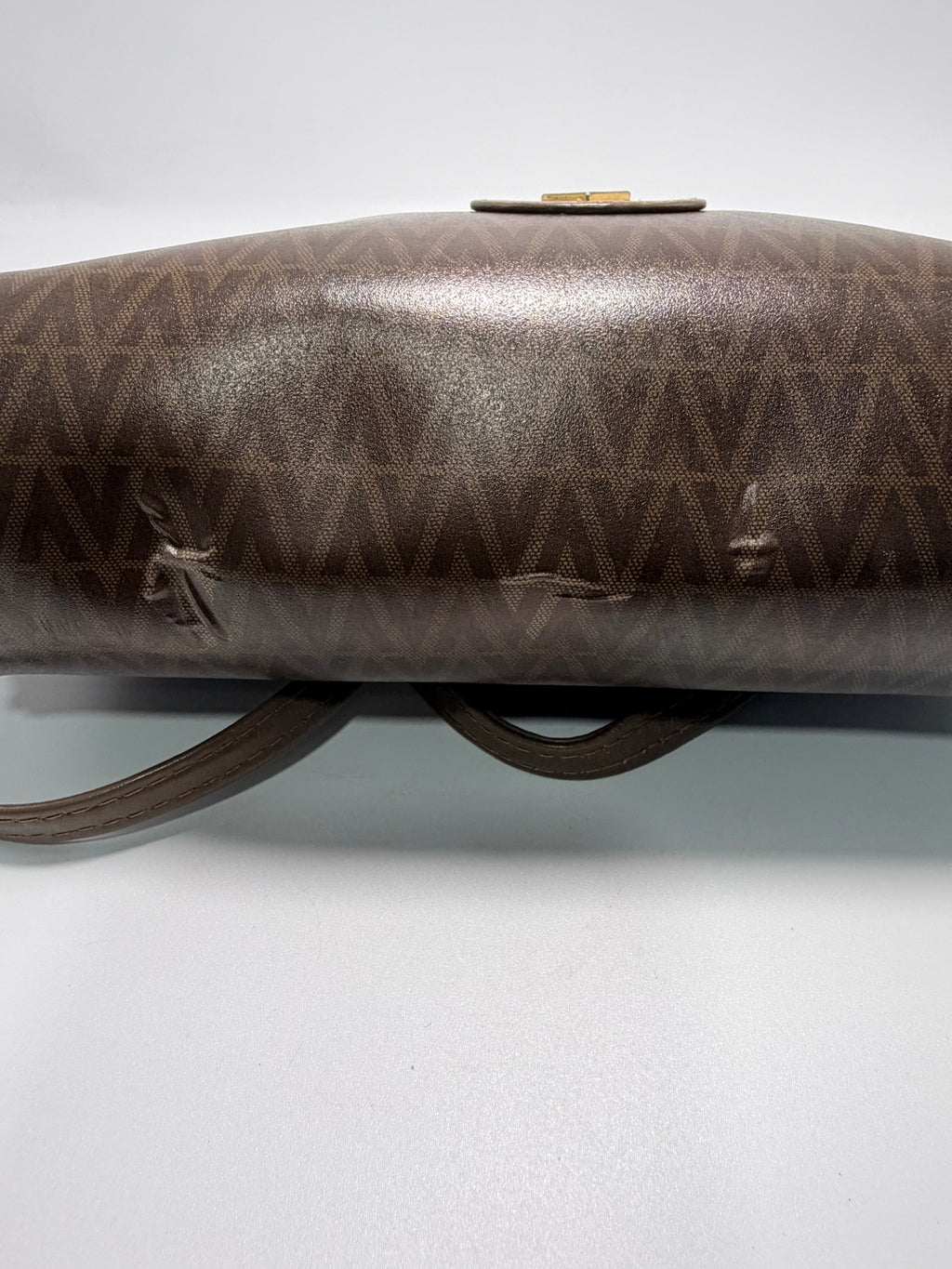 VALENTINO GARAVANI Monogram Crossbody Bag – Brown Coated Canvas