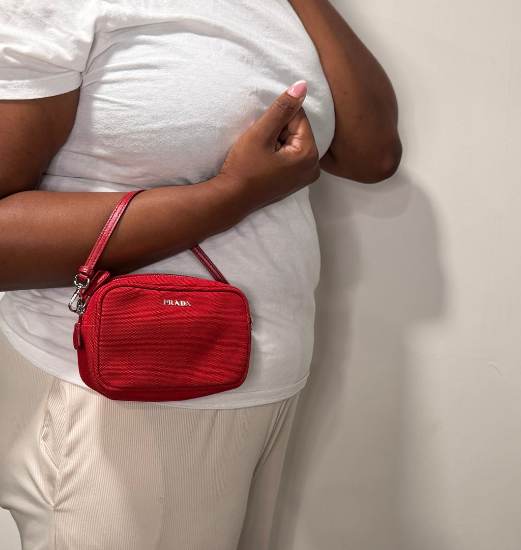 Prada Tessuto Canvas Mini Hand Bag – Rosso