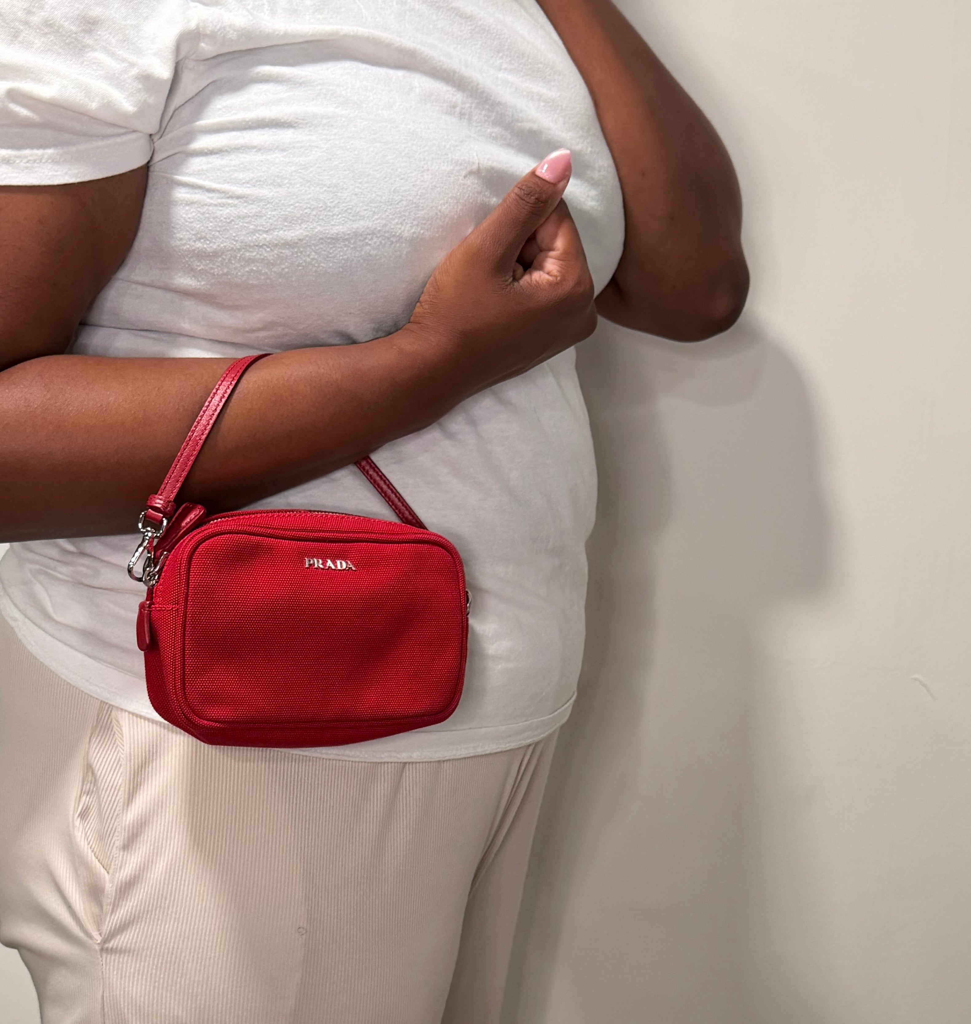 Prada Tessuto Canvas Mini Hand Bag – Rosso