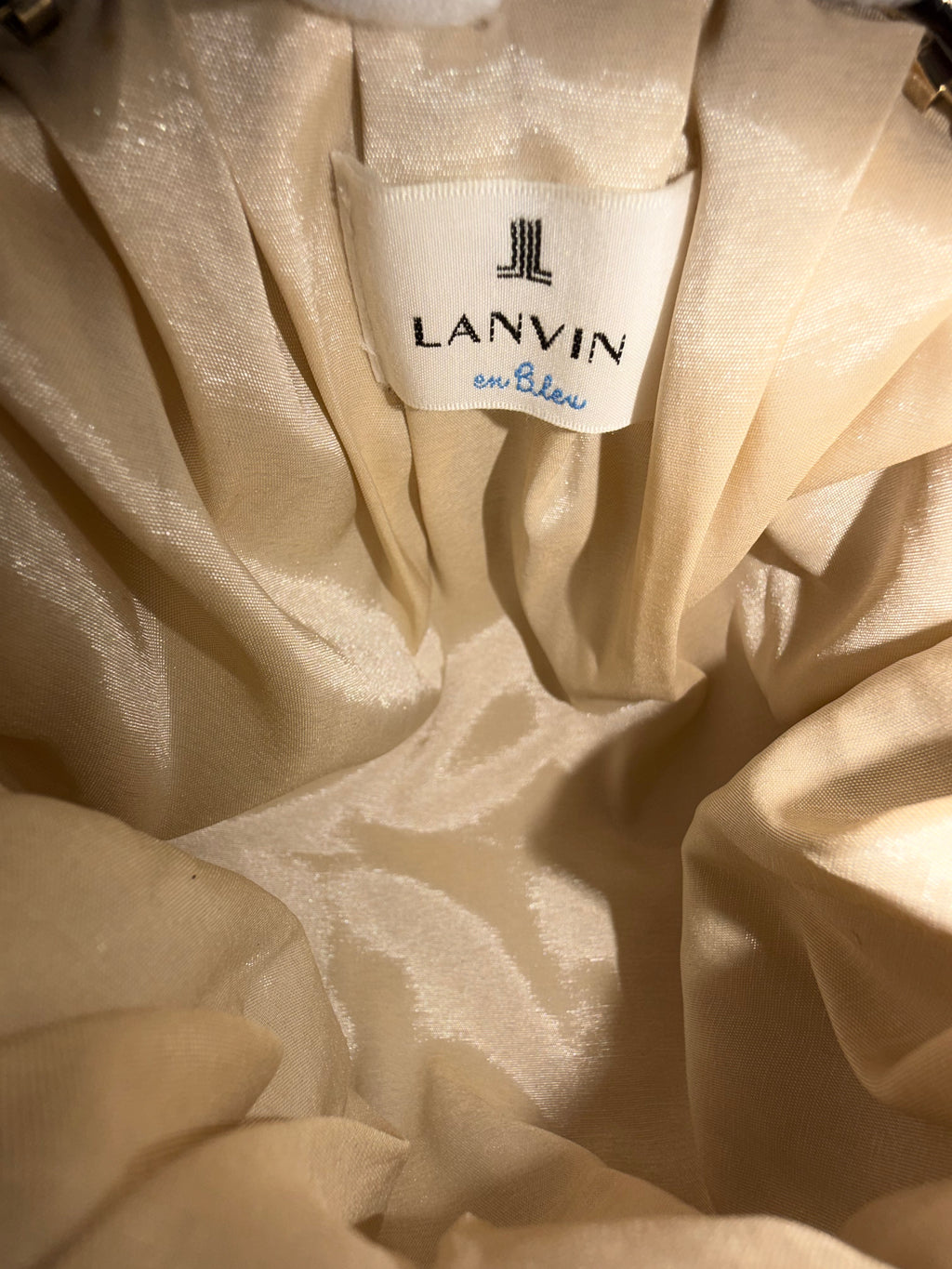Lanvin en Bleu Embellished Ribbon Evening Bag