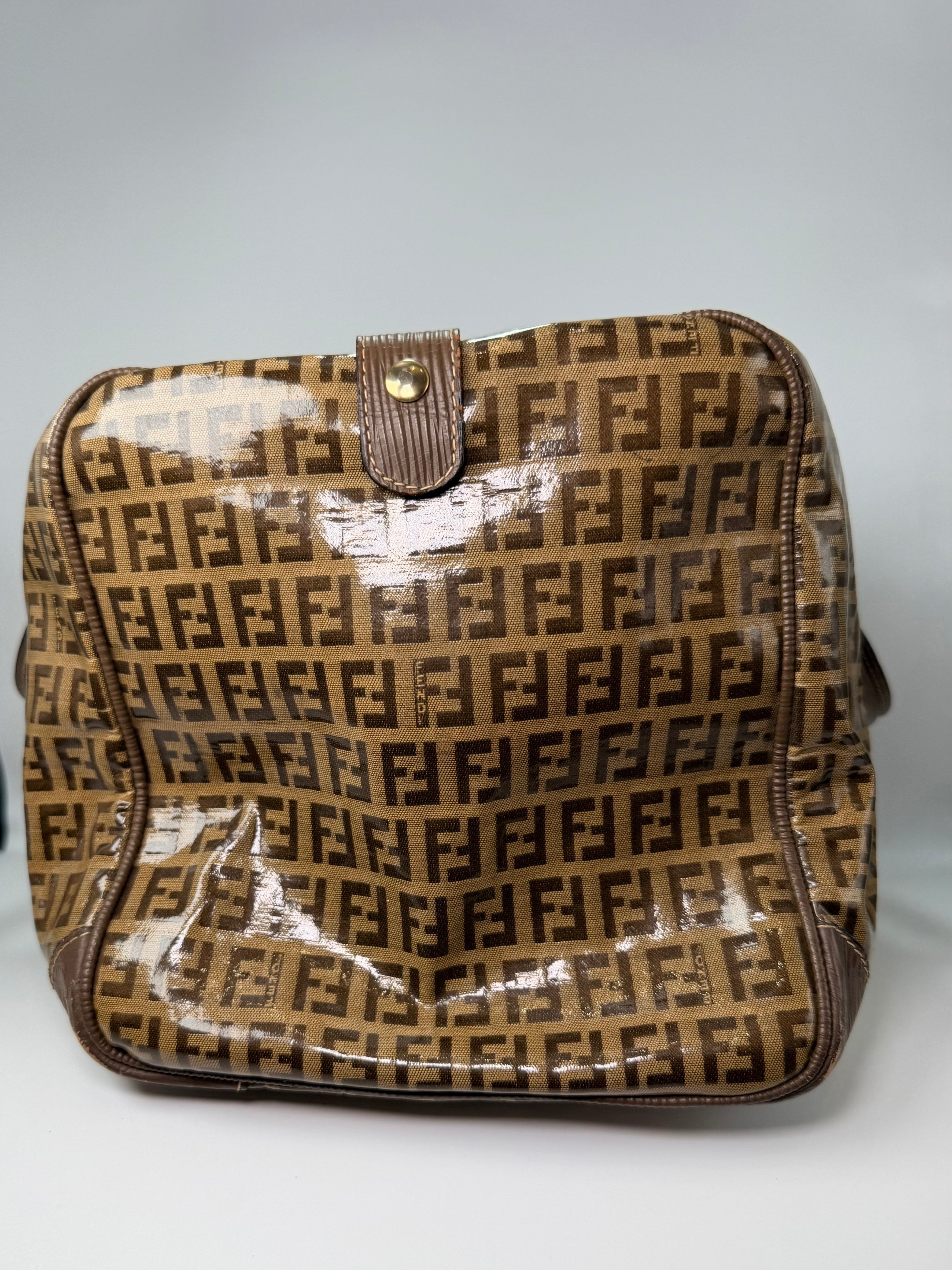 Fendi Coated Canvas Boston Bag