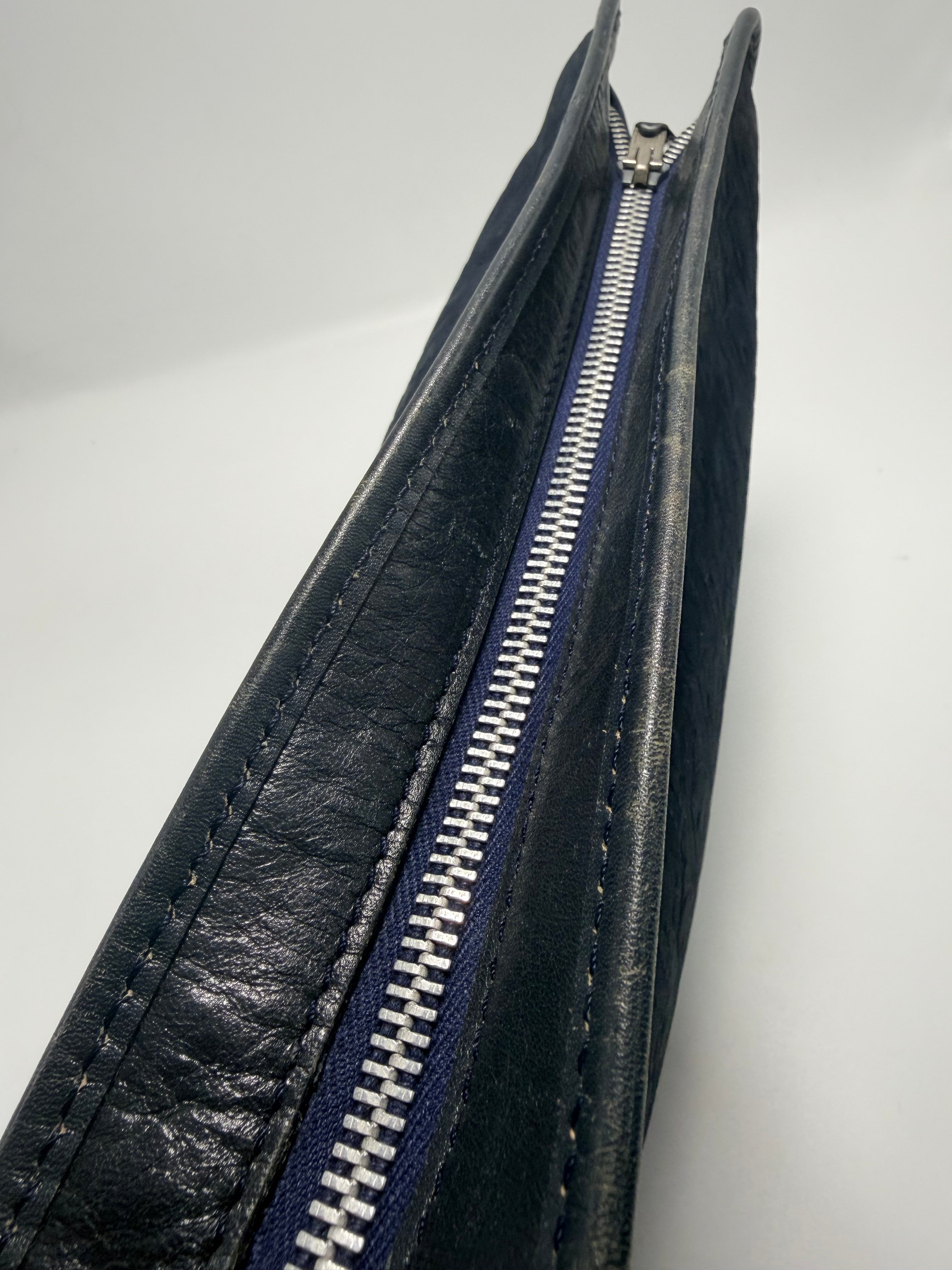 Christian Dior Vintage Oblique Clutch / Toiletry– Navy