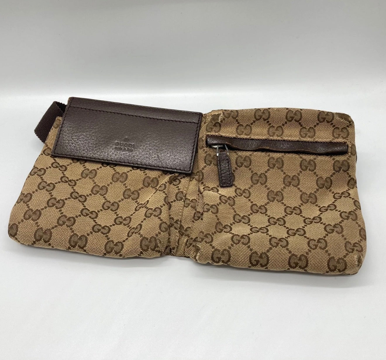 Gucci GG Canvas Waist Bag / Belt Bag (Brown)