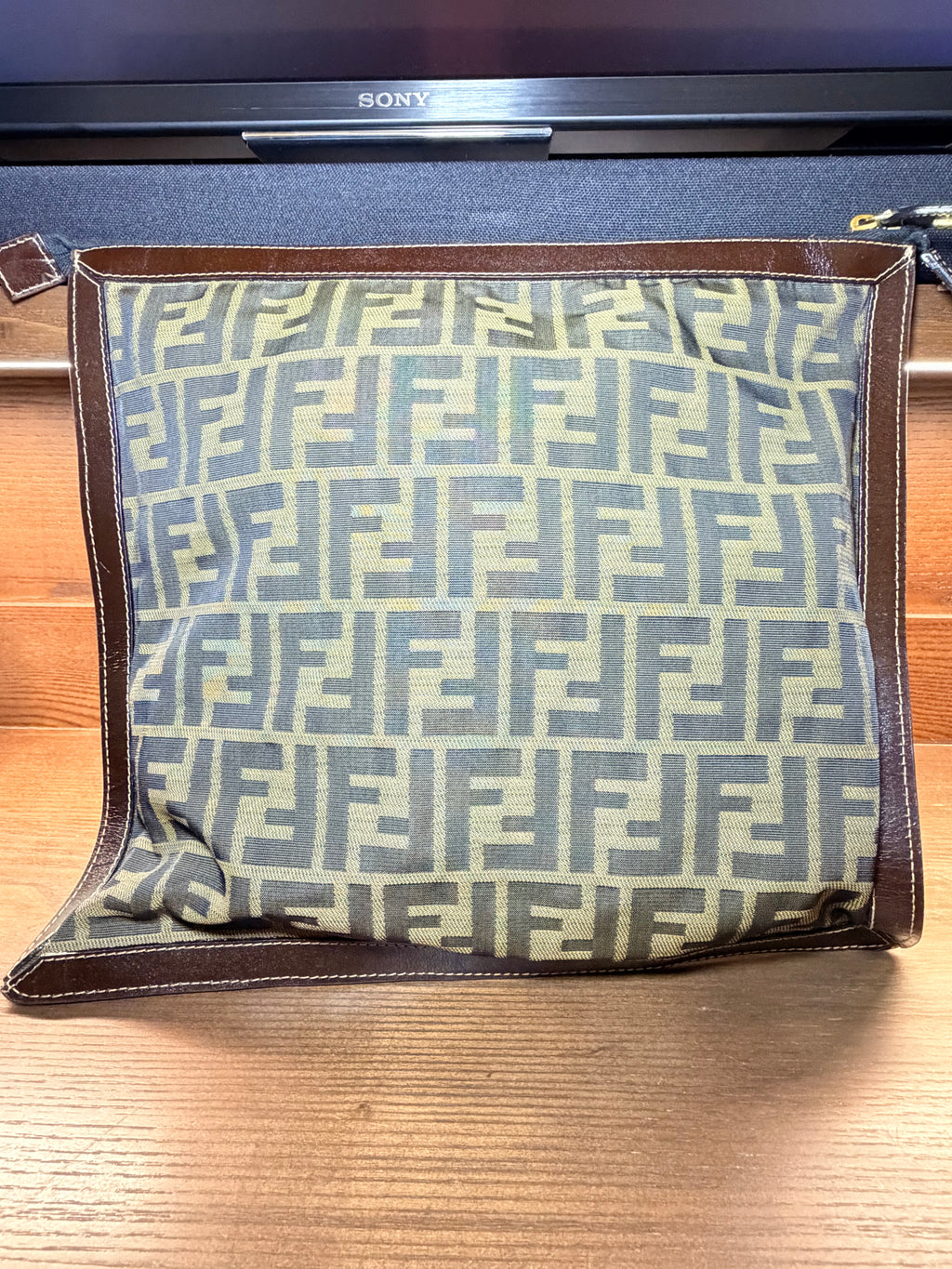 Fendi Zucca Monogram Canvas Clutch / Pouch Bag