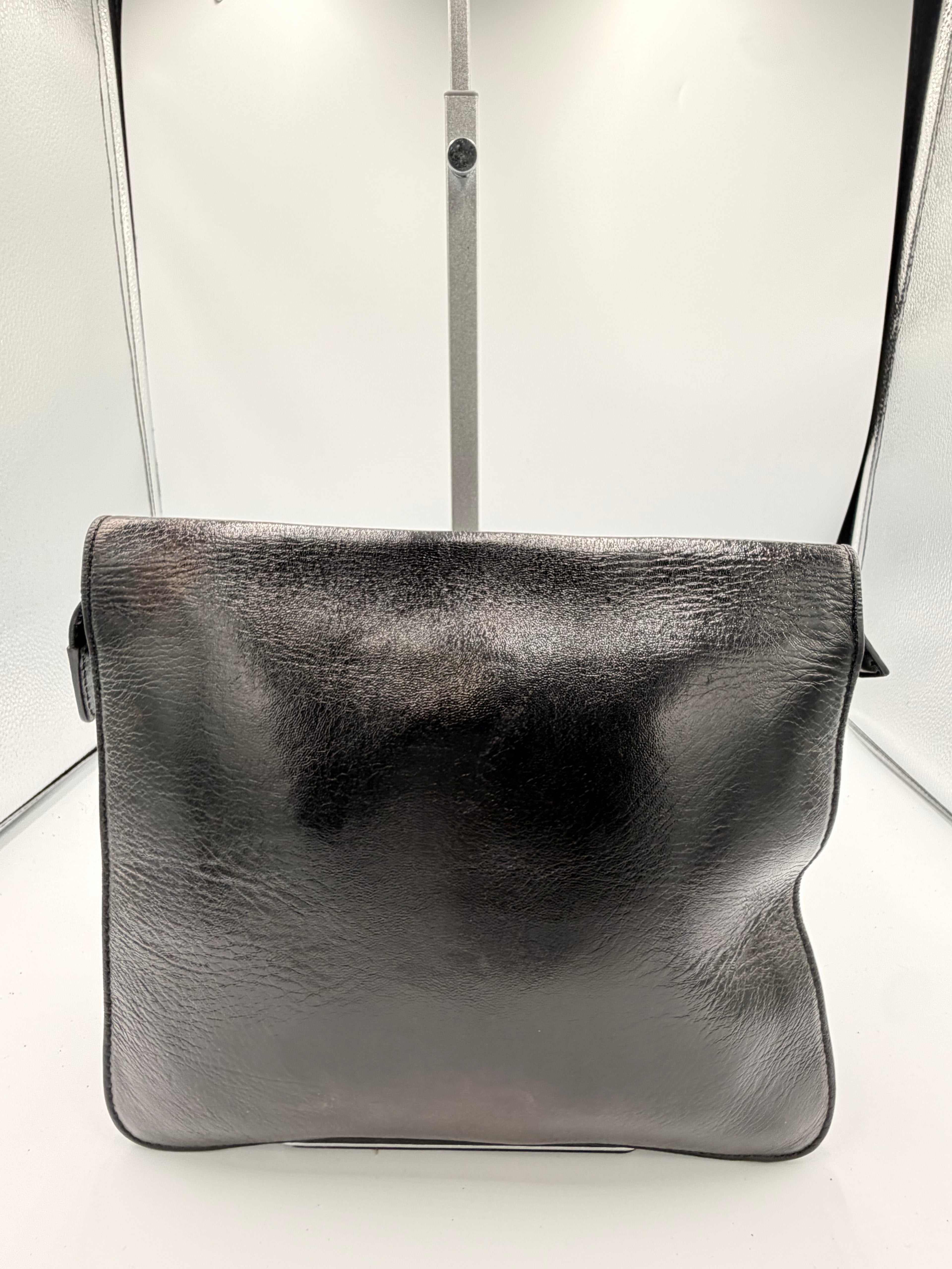 Celine Black Leather Envelope Clutch