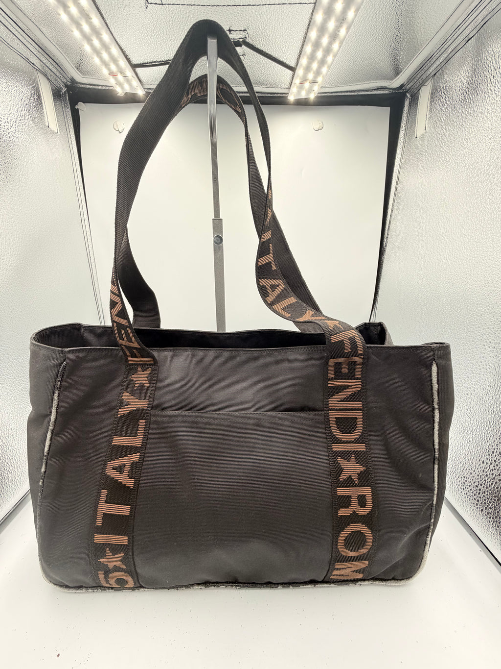 Fendi Roma 1925 Logo Strap Nylon Tote Bag