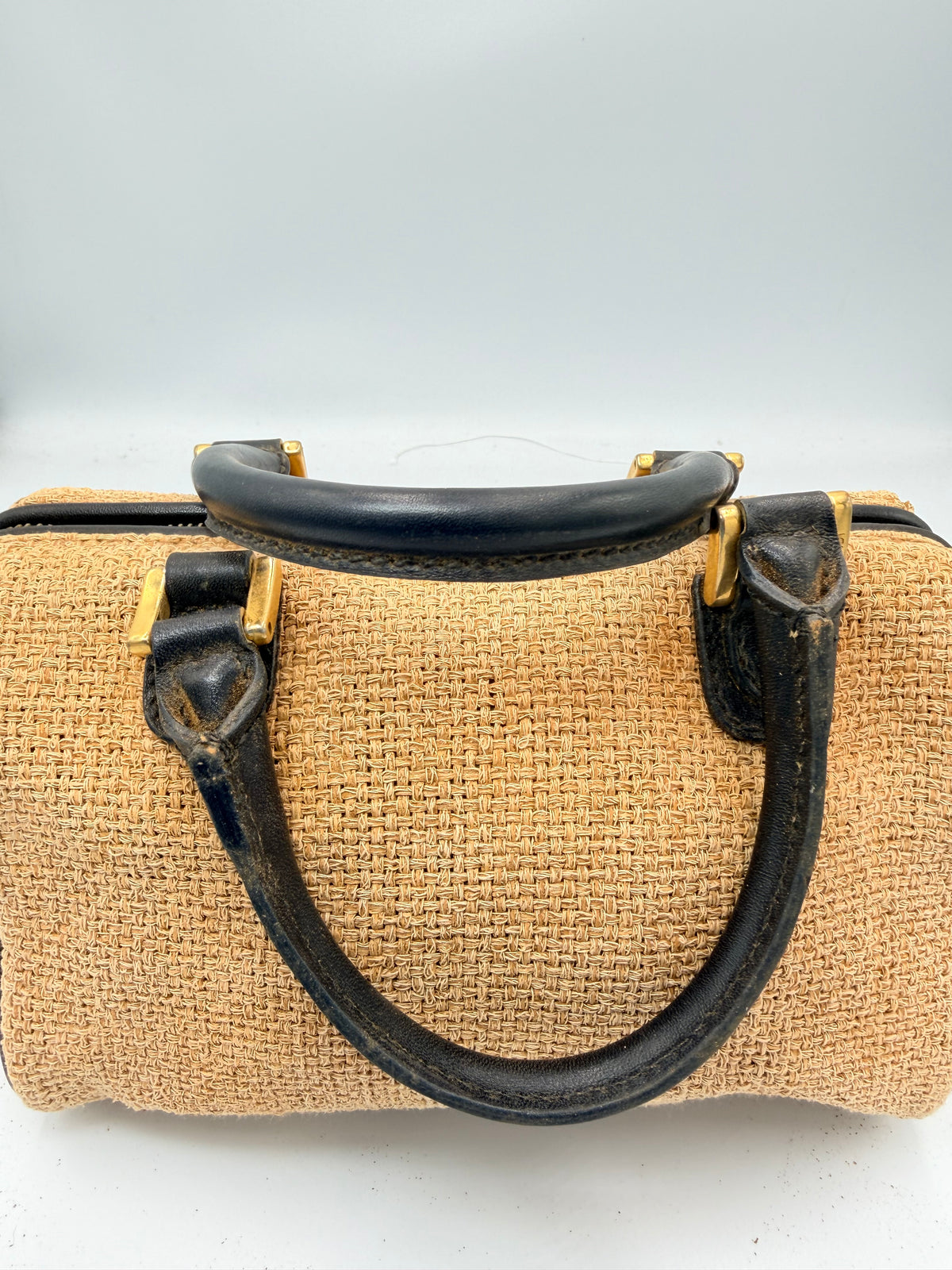 Fendi Raffia Mini Boston Bag