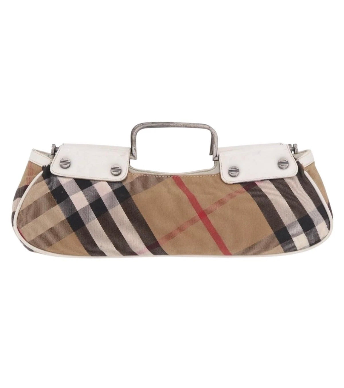 Burberry Nova Check Metal Handle Clutch