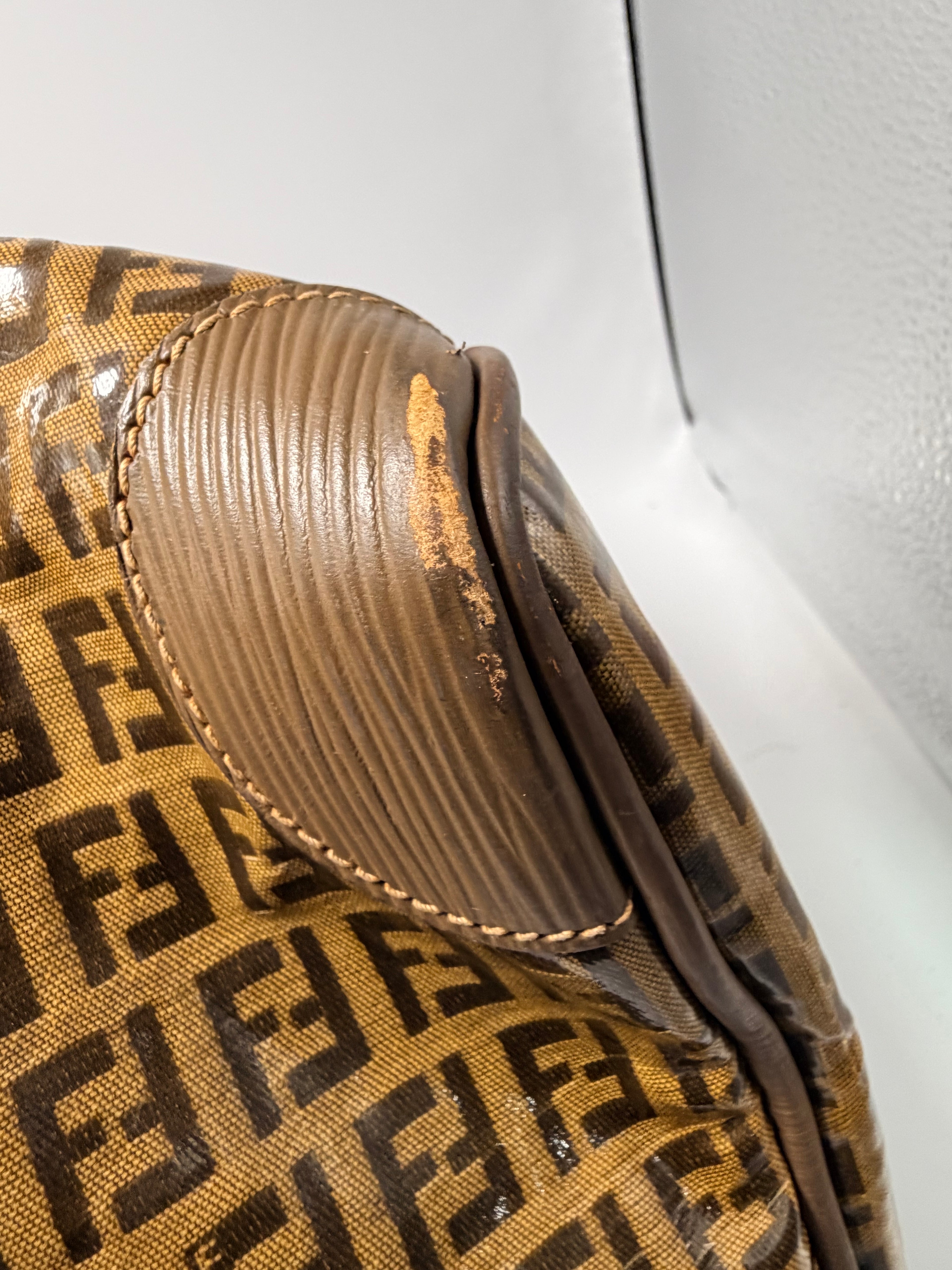 Fendi Vintage Zucca Coated Canvas Boston Bag (Large)