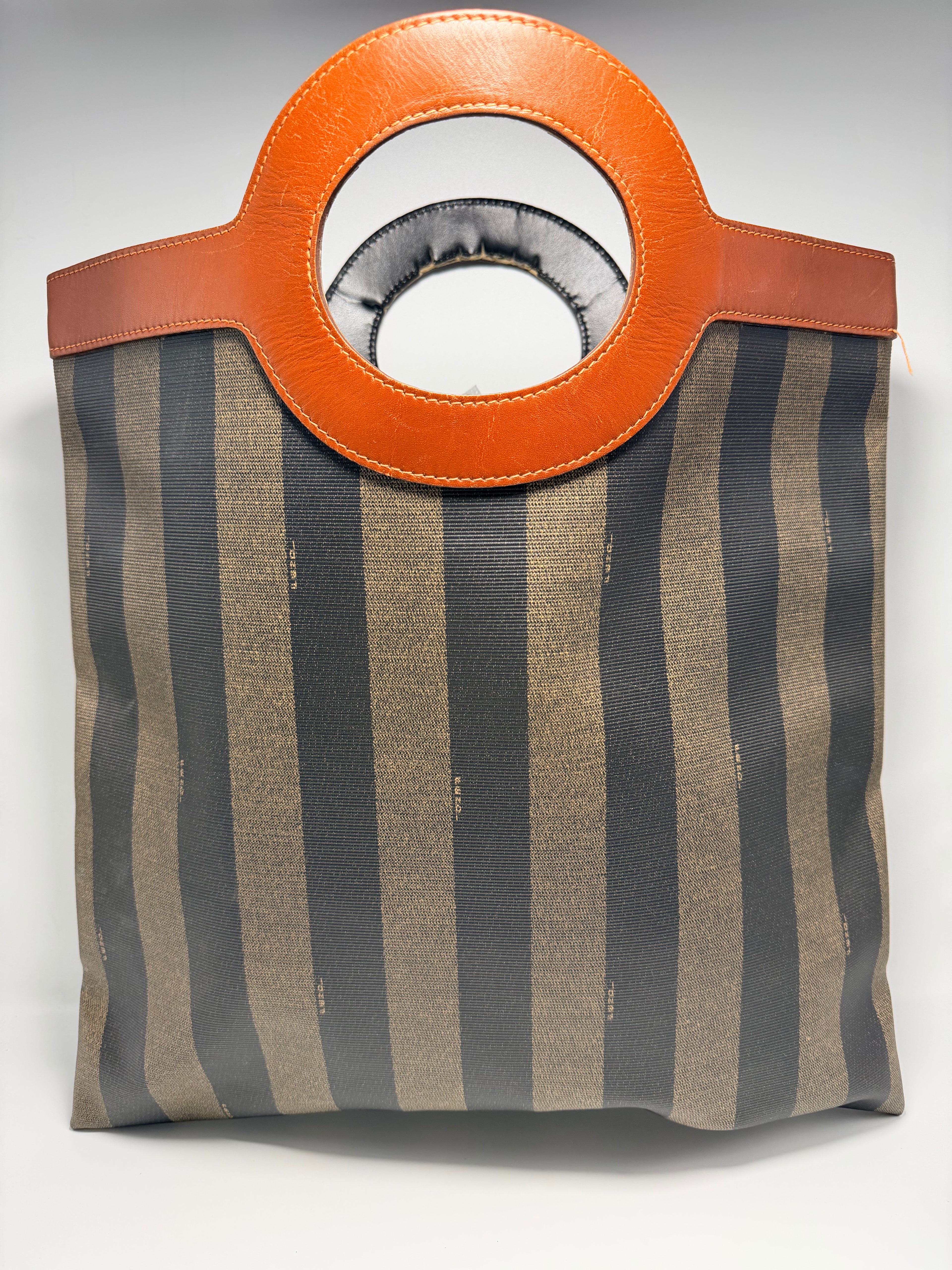 Fendi Pequin Vertical Tote with Cut-Out Handle