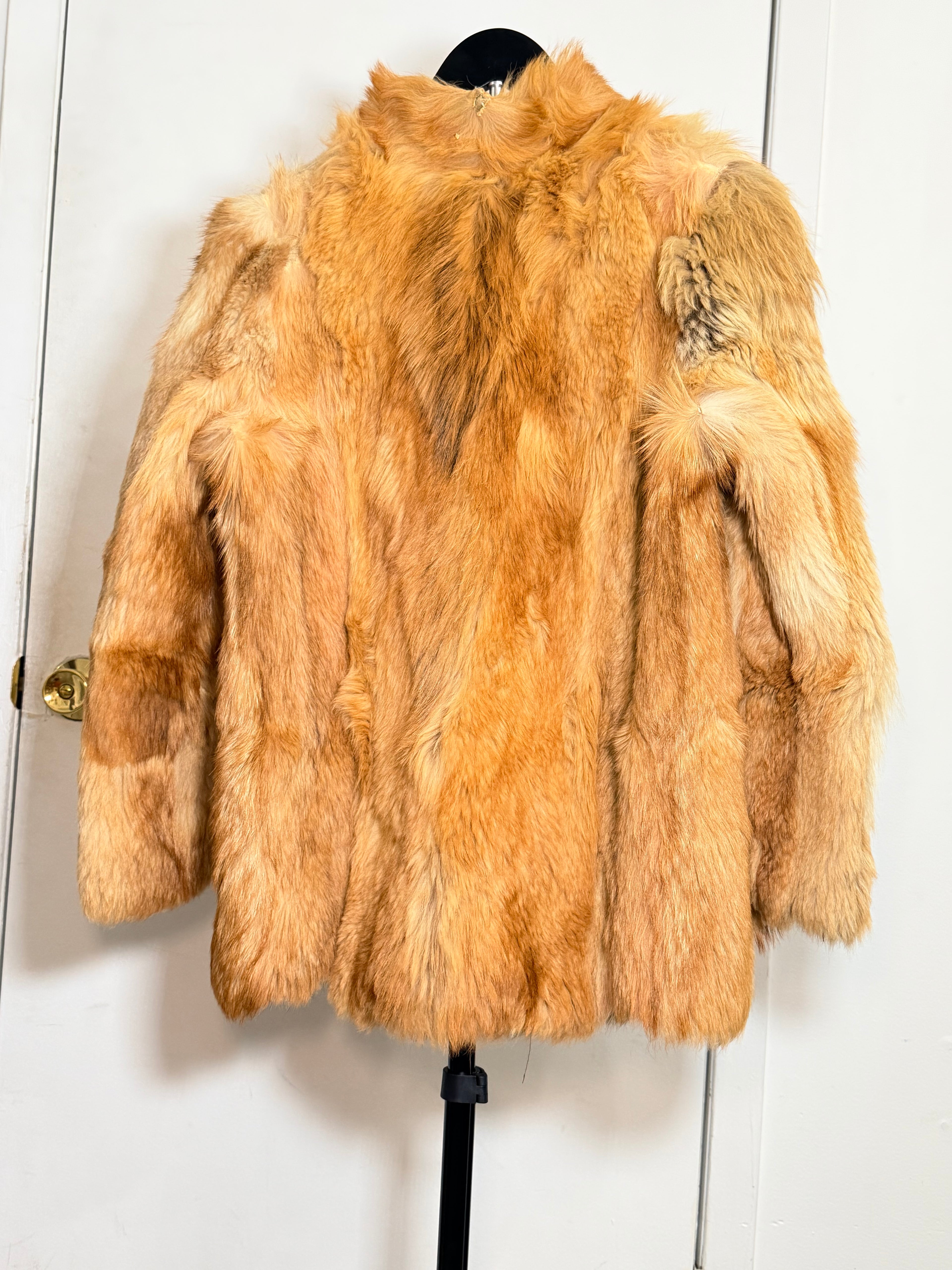 Vintage Red Fox Fur Coat (Natural) – Medium 008