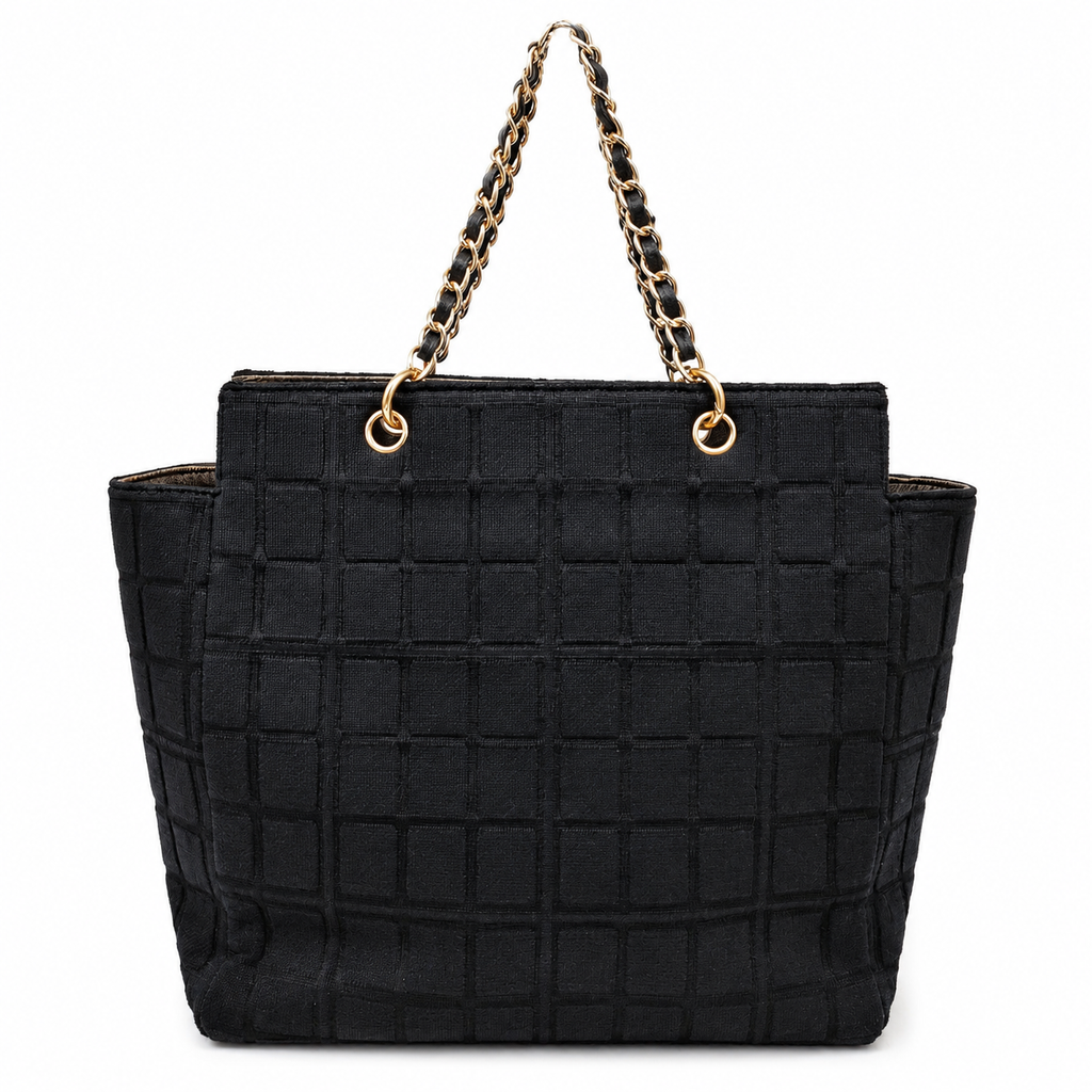 Chanel Black Chocolate Bar Chain Tote