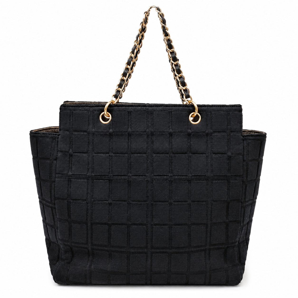 Chanel Black Chocolate Bar Chain Tote