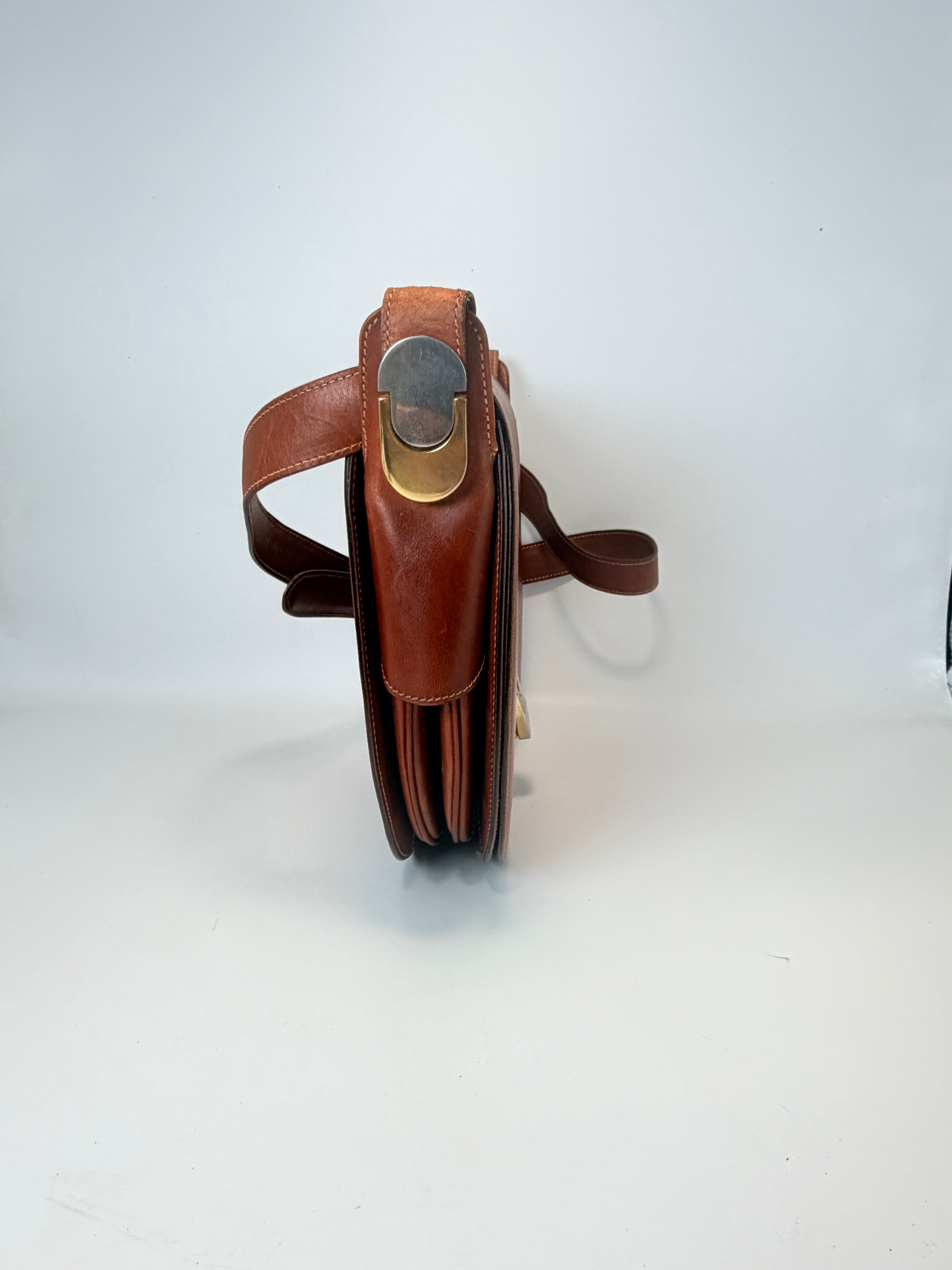 Vintage Paolo Gucci Leather Saddle Bag – Cognac Brown