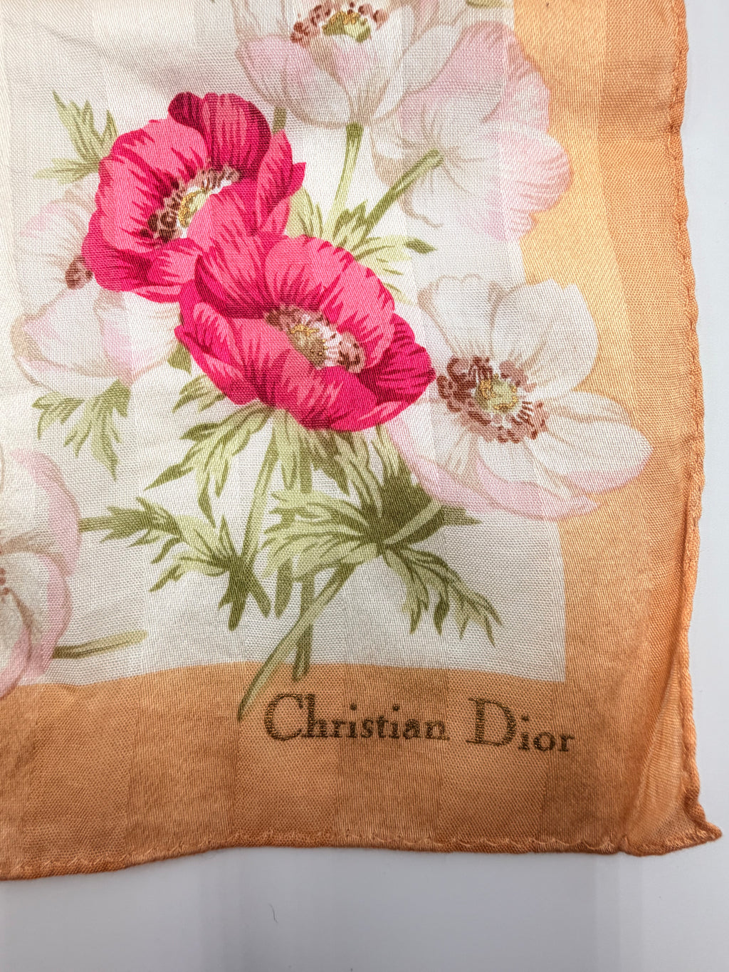 Christian Dior Vintage Floral Bow Scarf