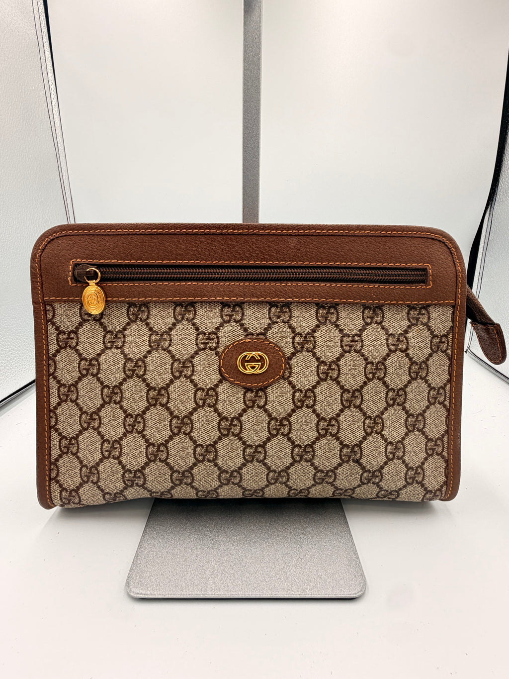 Gucci GG Supreme Monogram Clutch / Toiletry Bag