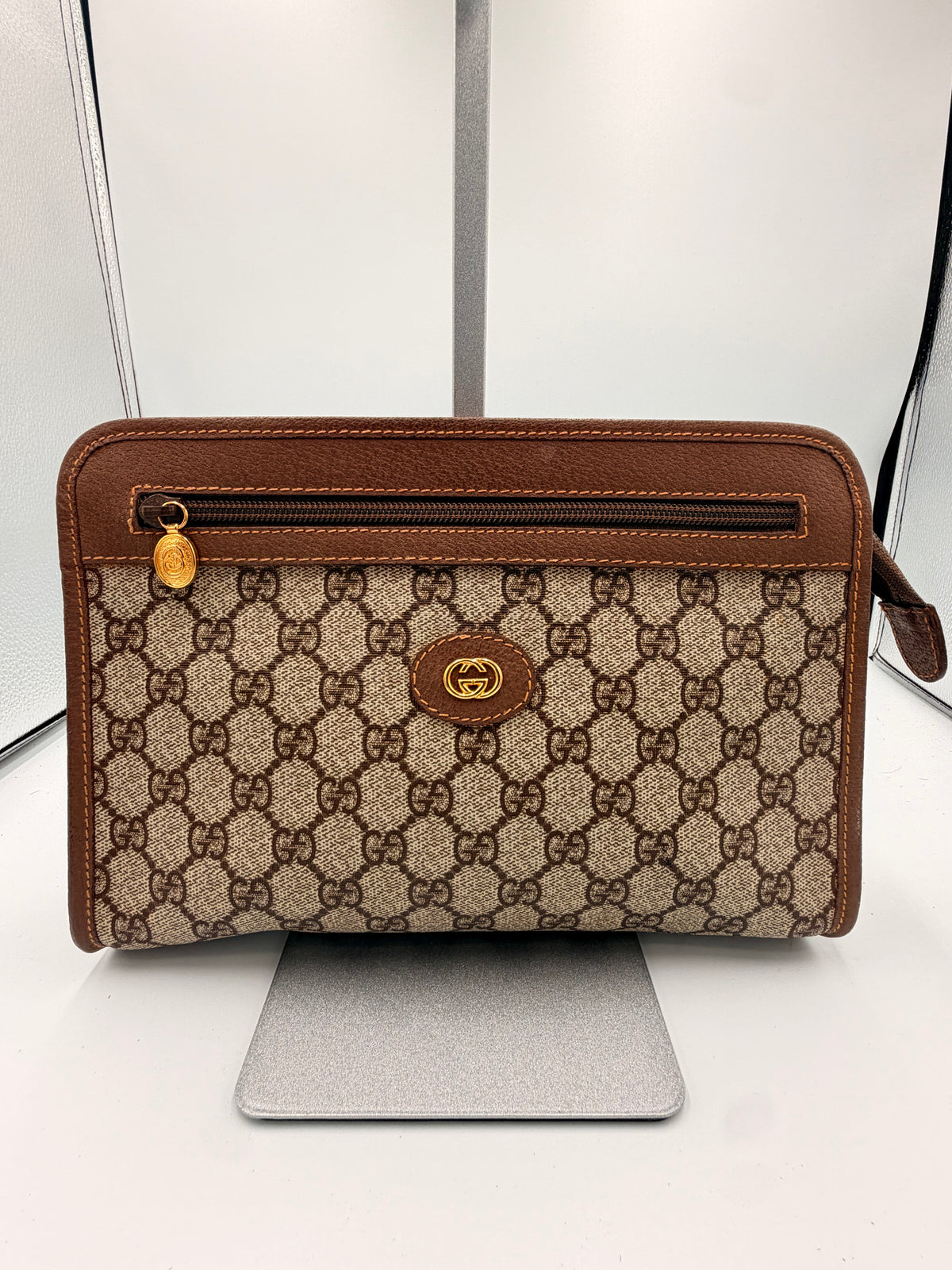 Gucci GG Supreme Monogram Clutch / Toiletry Bag