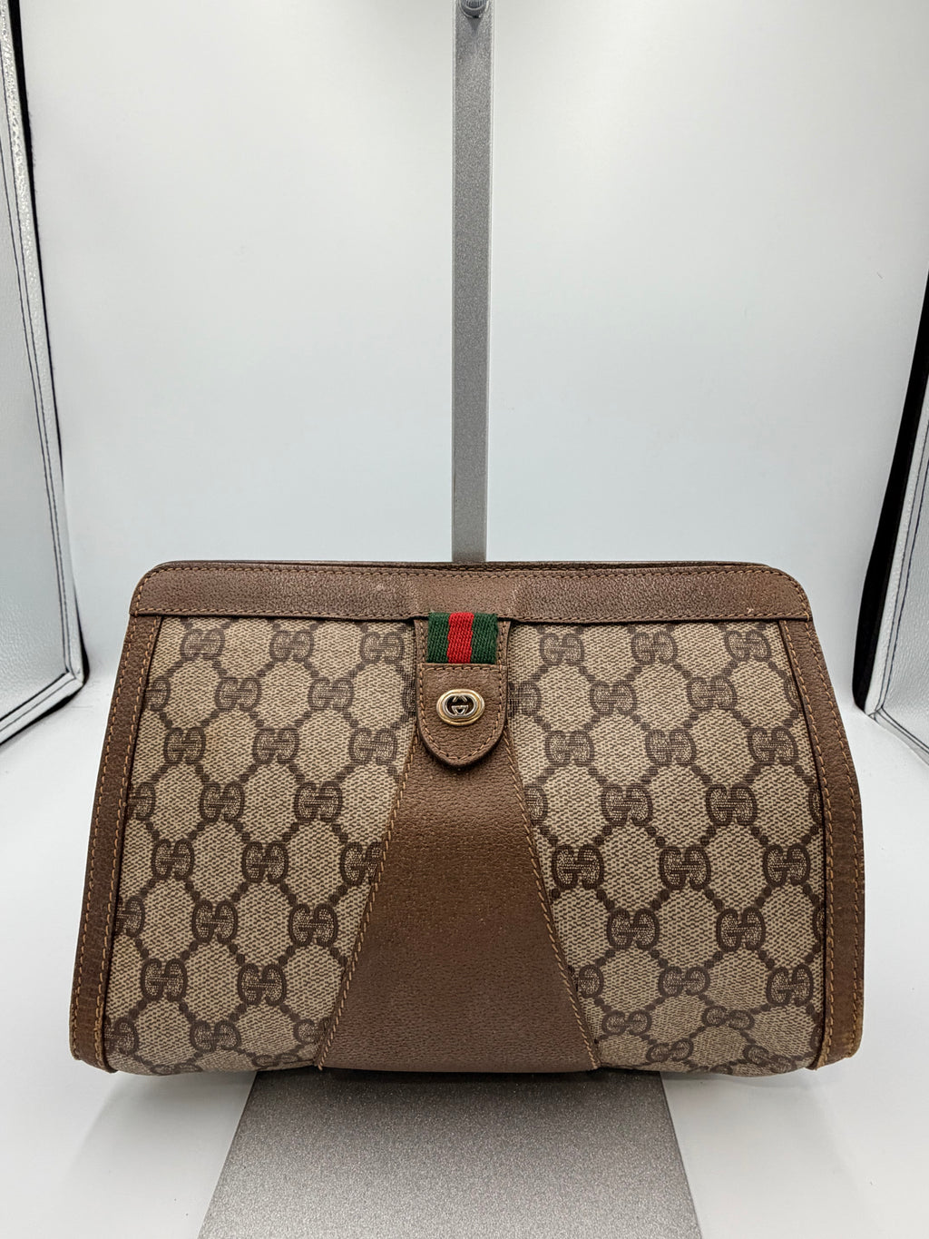 Gucci GG Supreme Web Clutch / Cosmetic Case