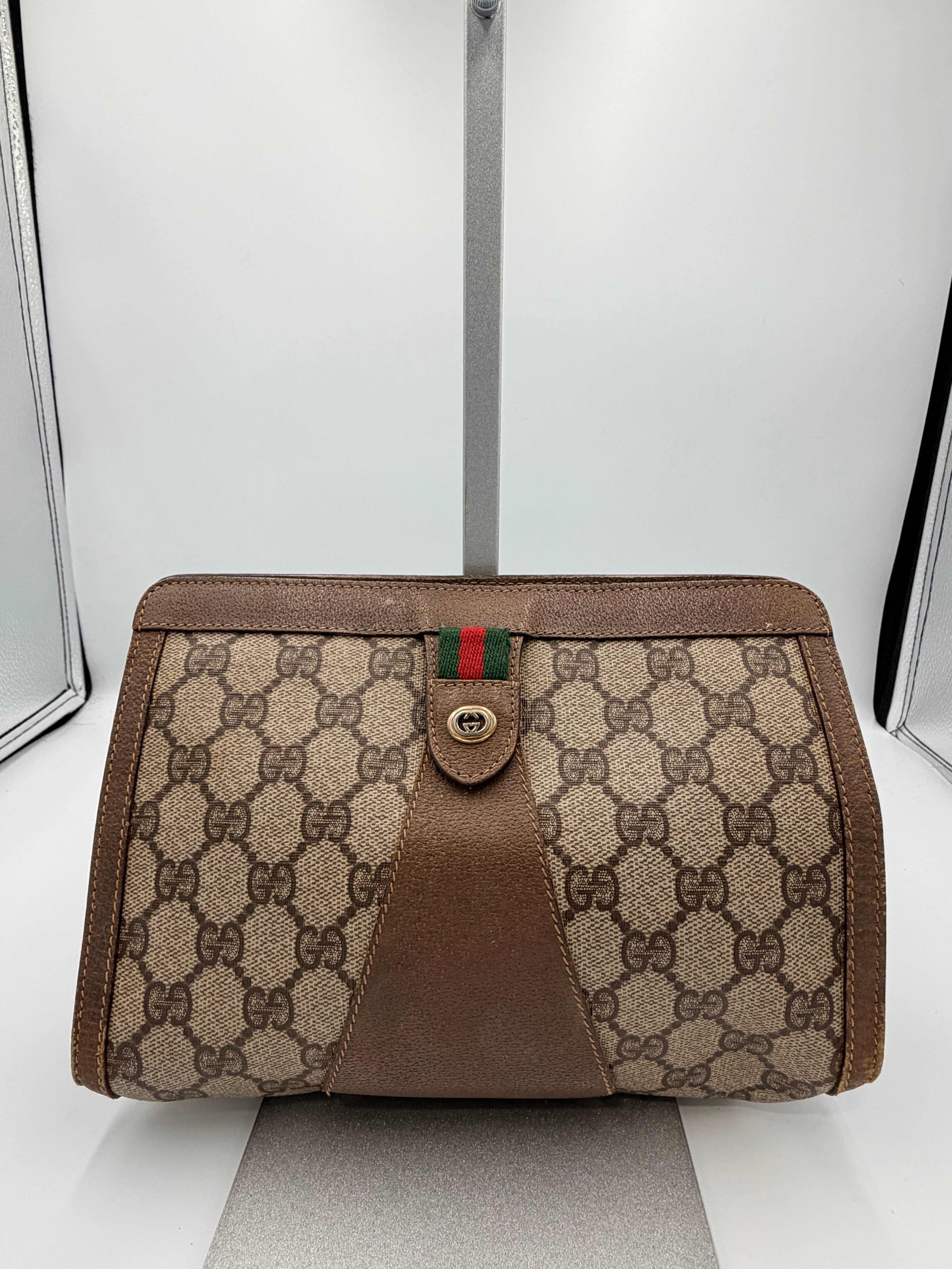 Gucci GG Supreme Web Clutch / Cosmetic Case