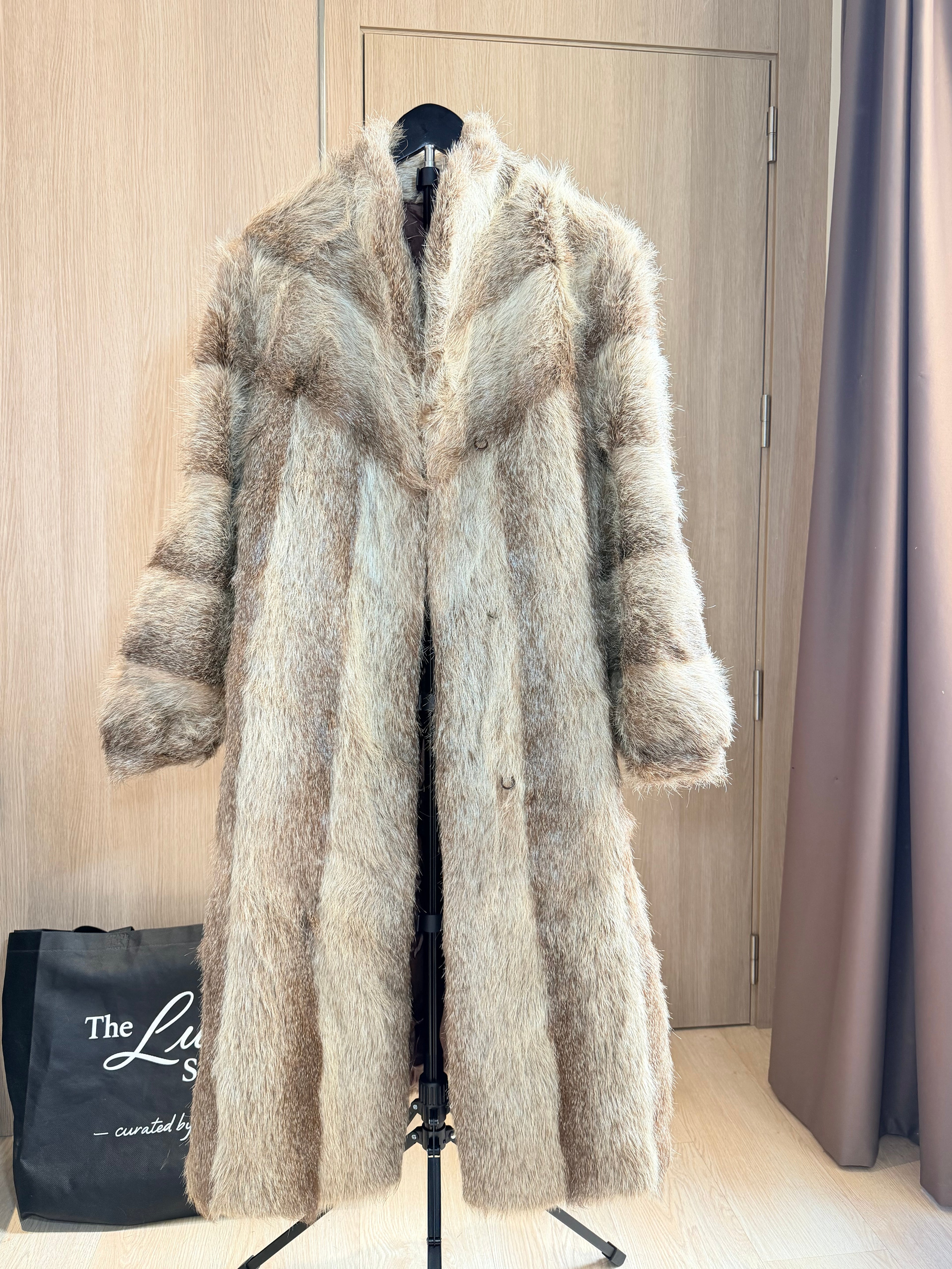 Vintage Natural Racoon Fur Coat - XL - 012