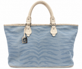 Fendi Vintage Zucca Zebra Tote Bag – Light Blue & White