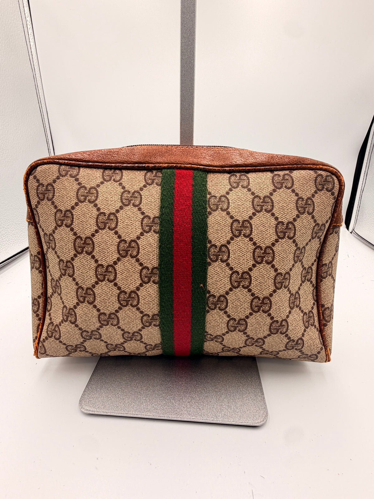 Gucci GG Supreme Web Stripe Cosmetic Bag