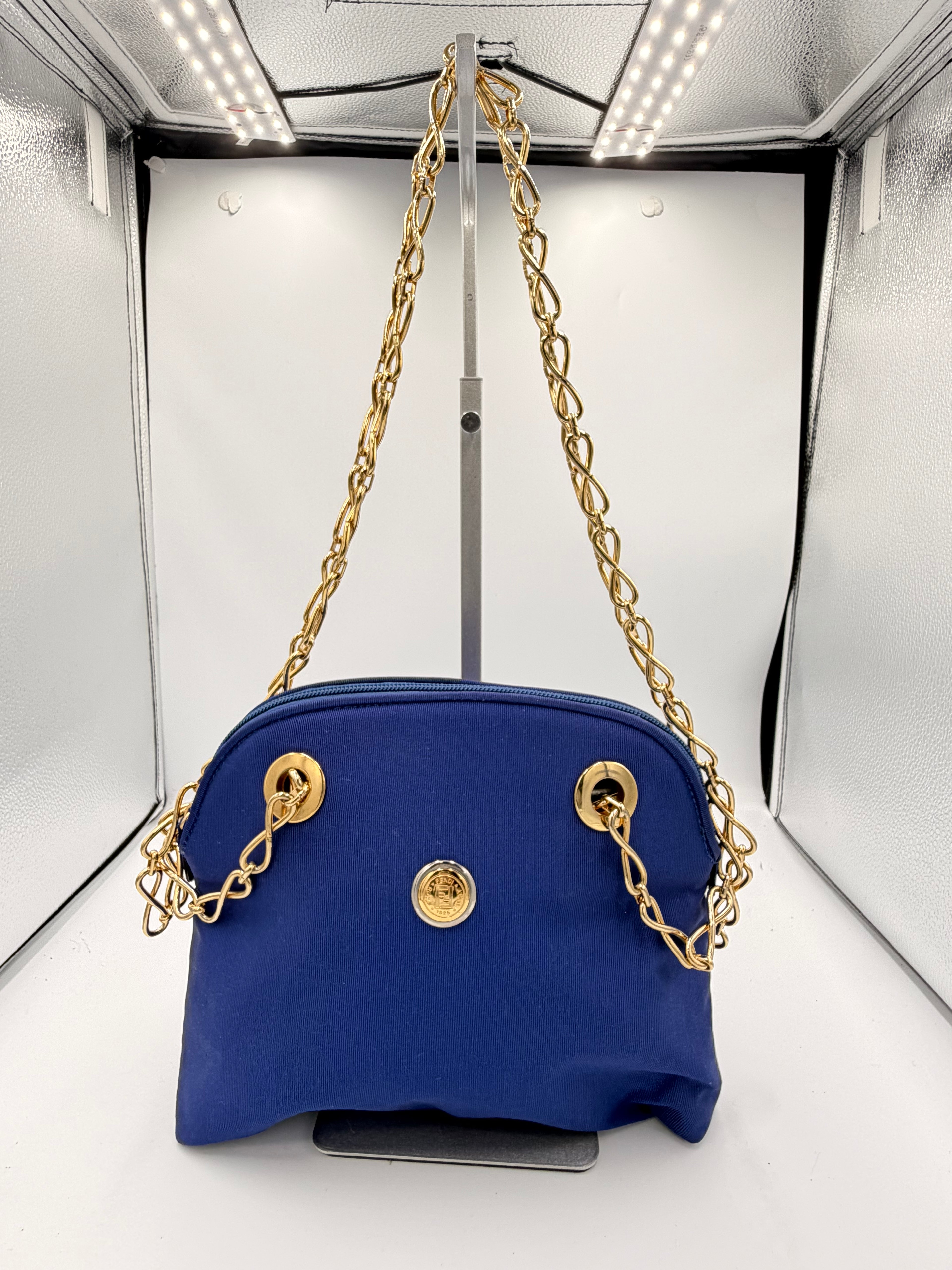 Fendi Royal Blue Chain Shoulder Bag