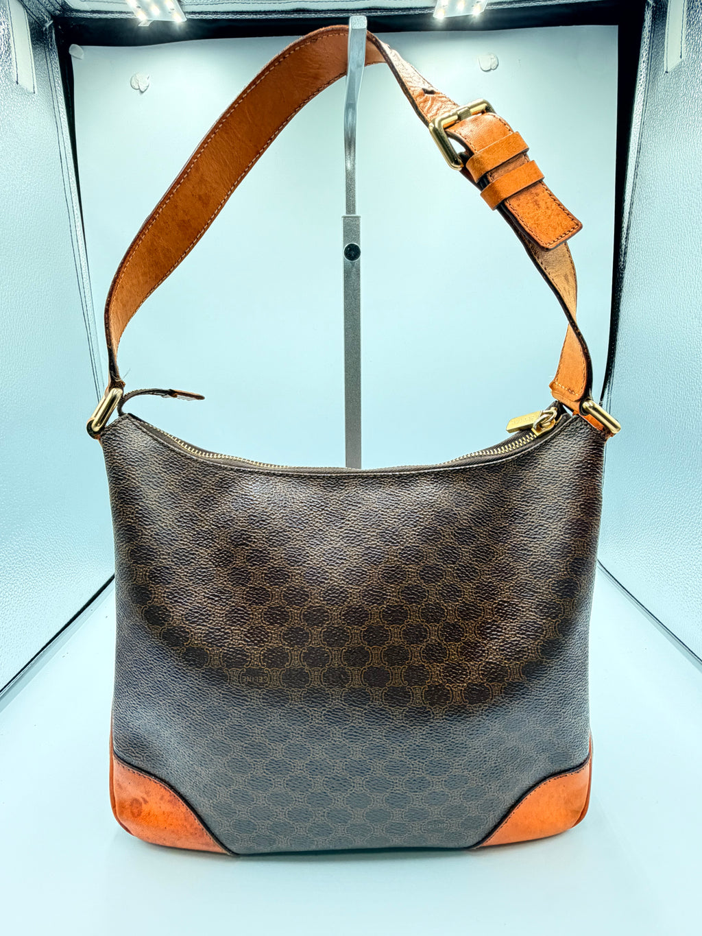 Celine Vintage Macadam Monogram Shoulder Bag