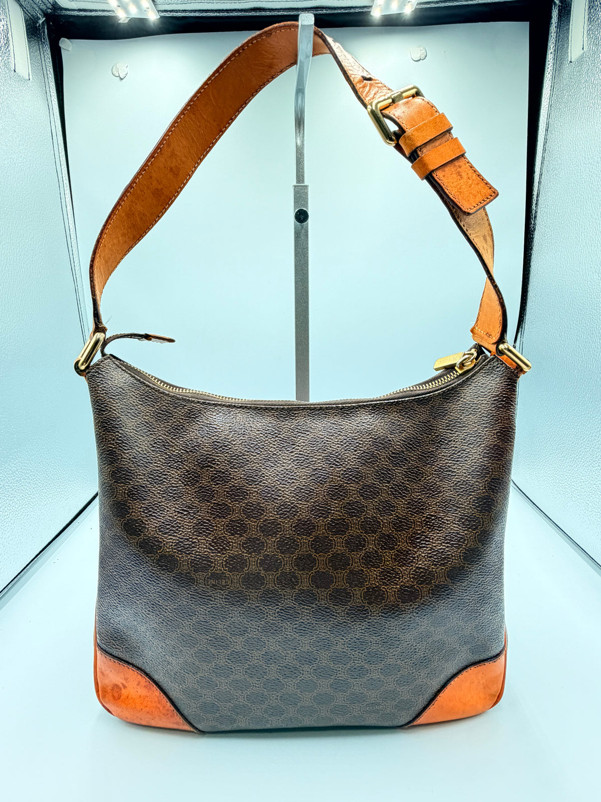 Celine Vintage Macadam Monogram Shoulder Bag