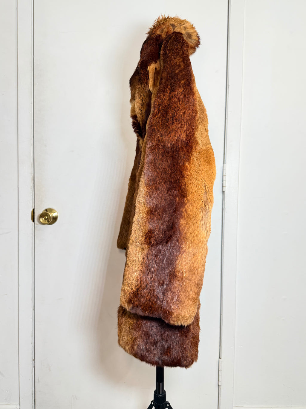 Vintage Beaver Fur Coat (Natural Patchwork) – Small 004