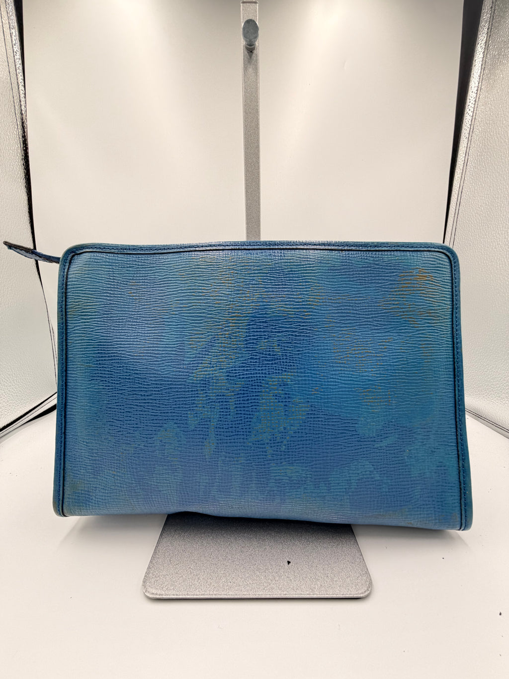 Celine Vintage Blue Leather Clutch