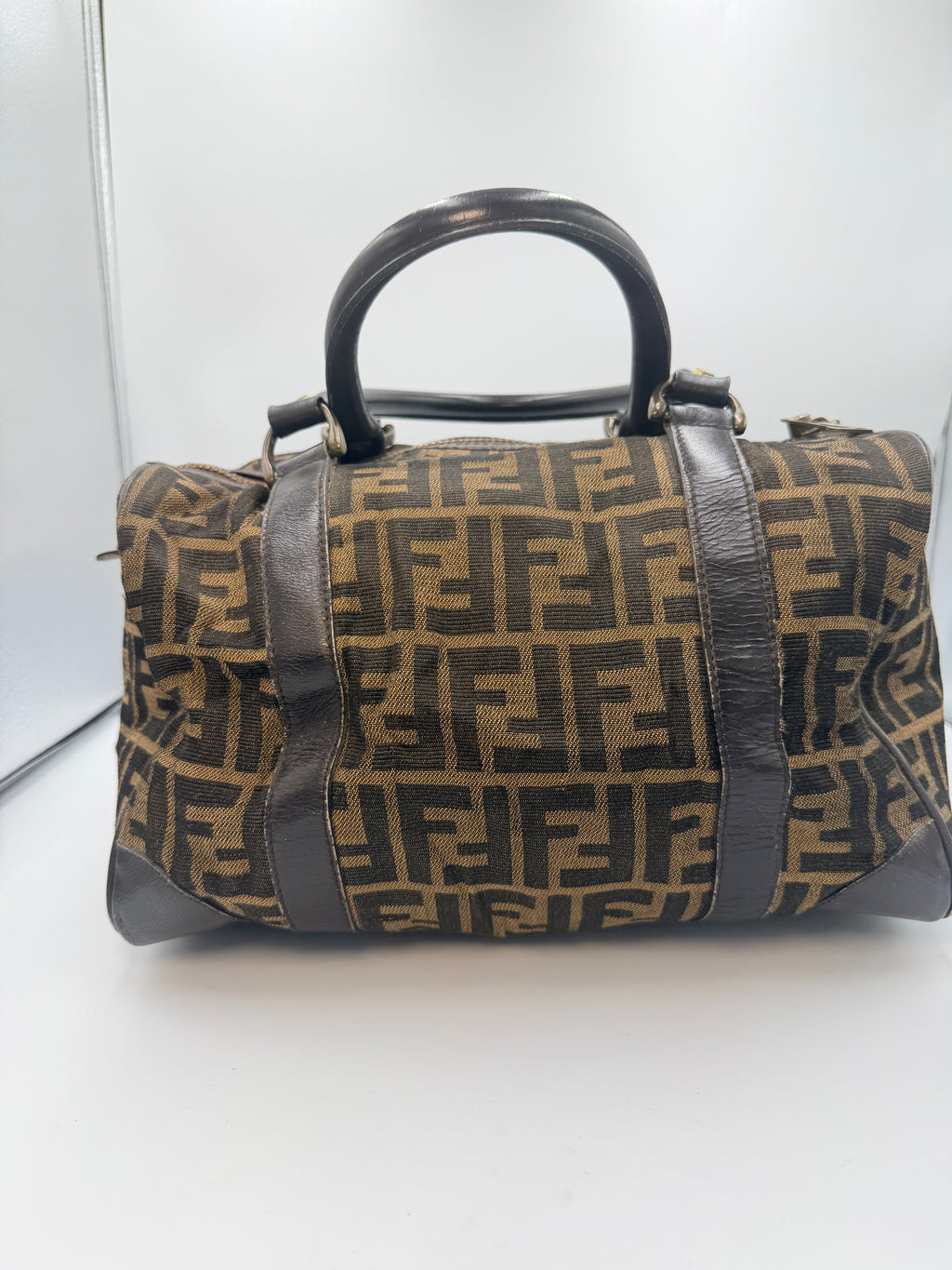 Fendi Vintage Zucca FF Boston Bag