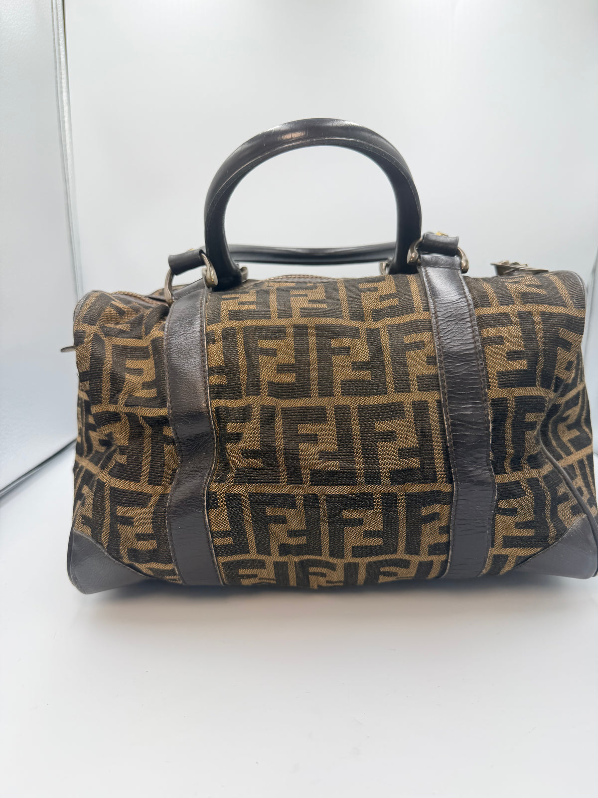 Fendi Vintage Zucca FF Boston Bag