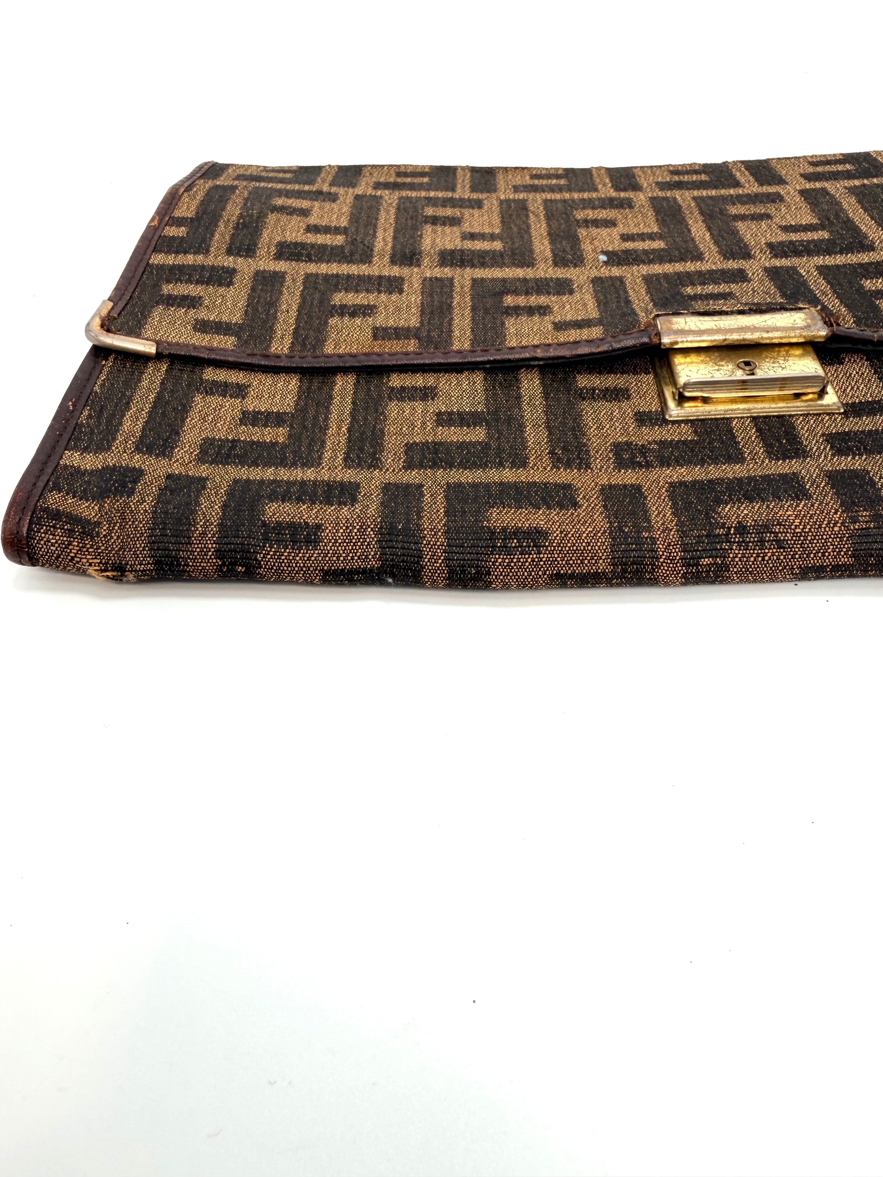 Fendi Zucca Canvas Clutch & Document Holder