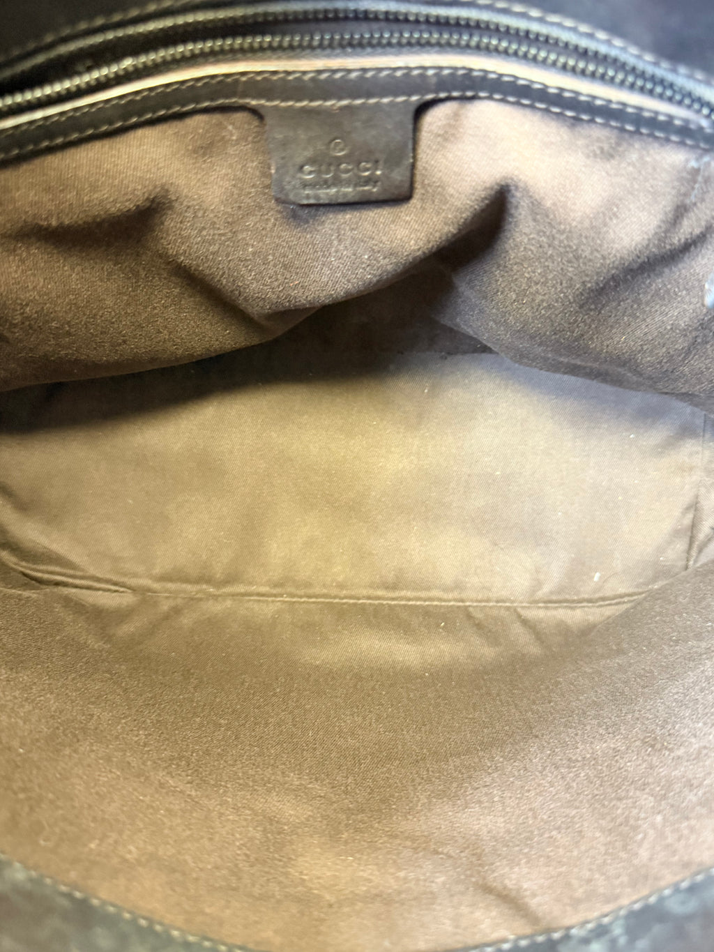 Gucci Vintage GG Monogram Canvas Tote Bag – Brown Leather Buckle Detail