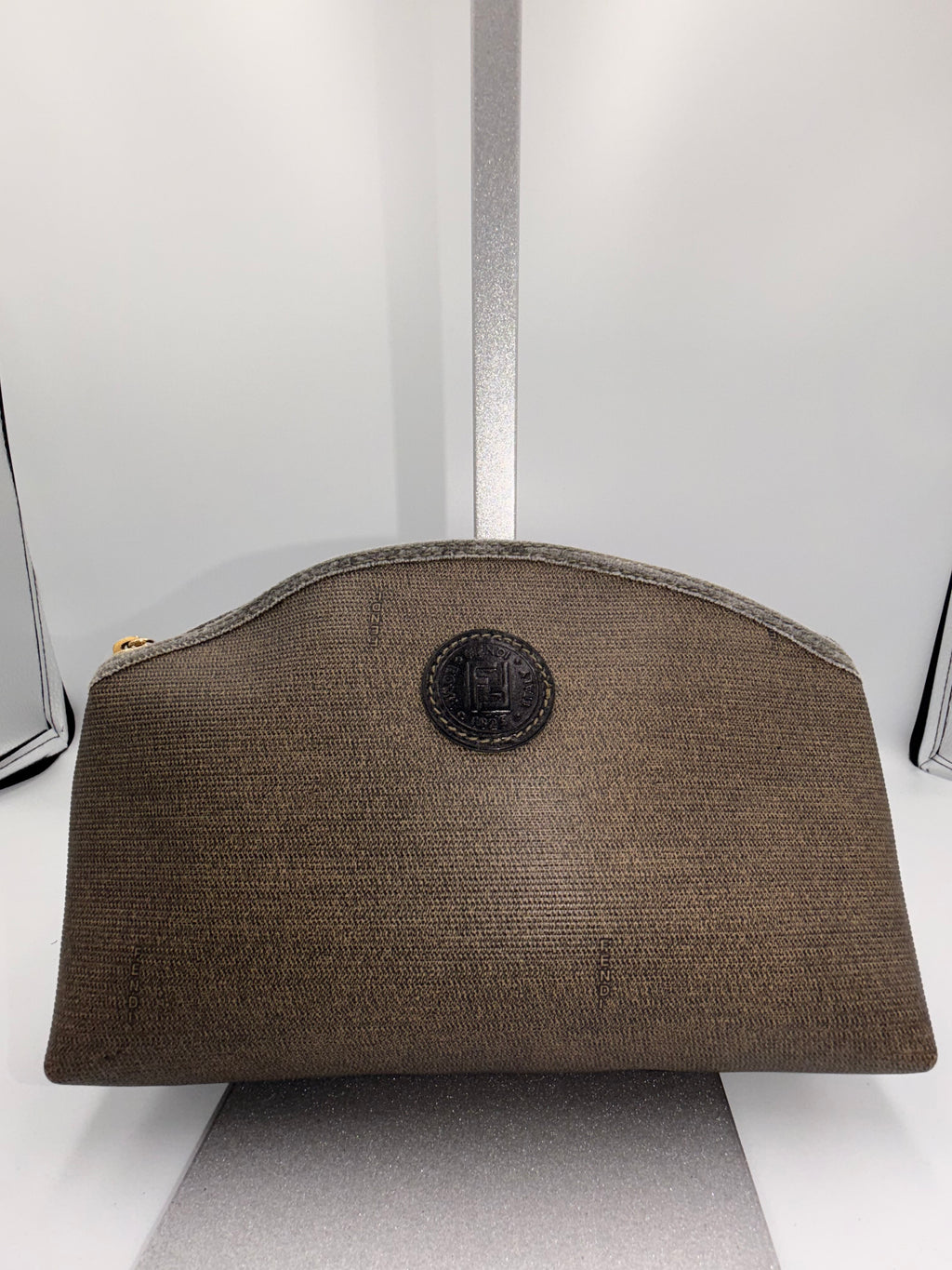 Fendi Vintage Fendi Zucchino Pouch (Brown/Black)